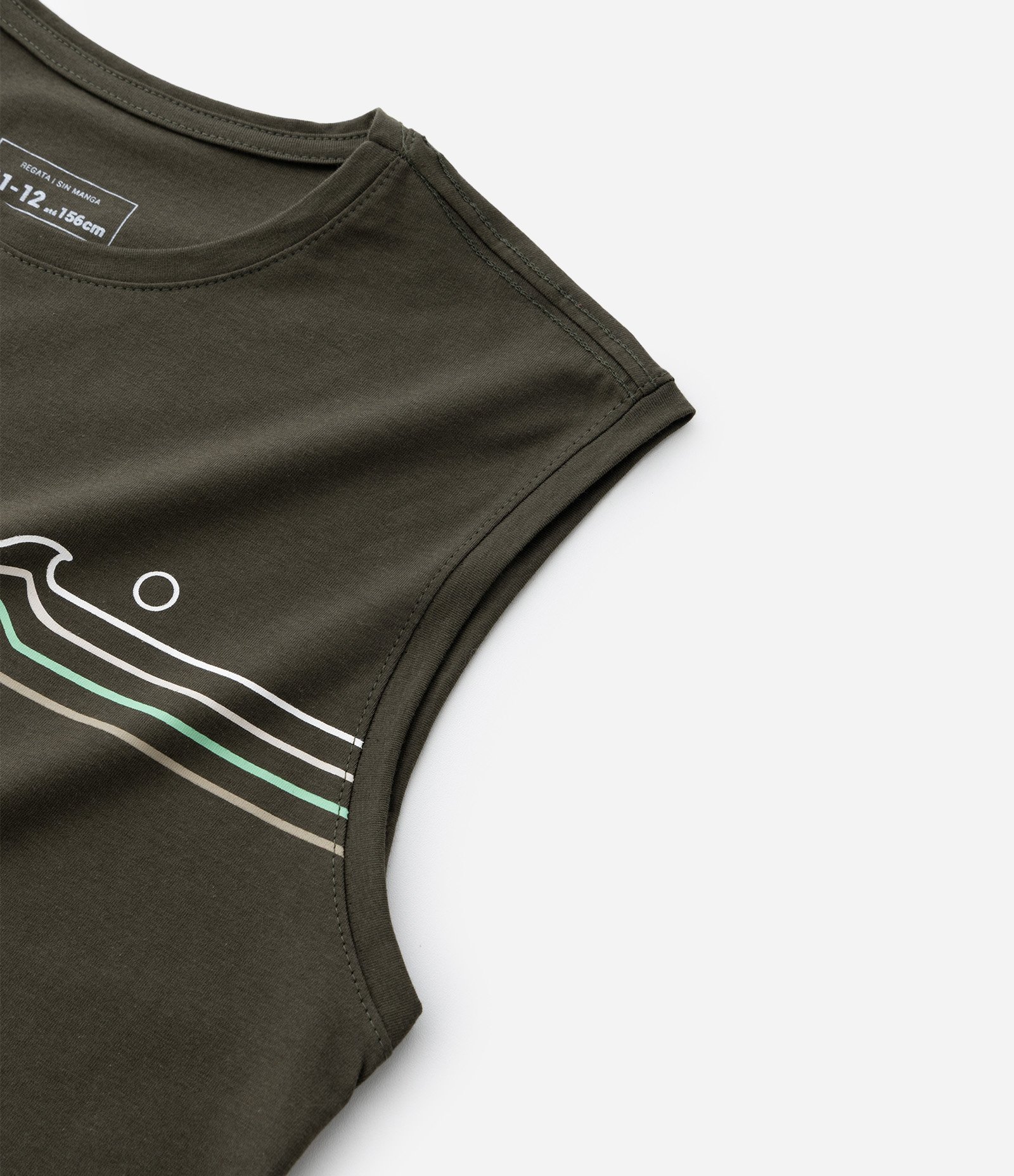 Regata Infantil com Estampa Listras - Tam 5 a 14 Anos Verde 4
