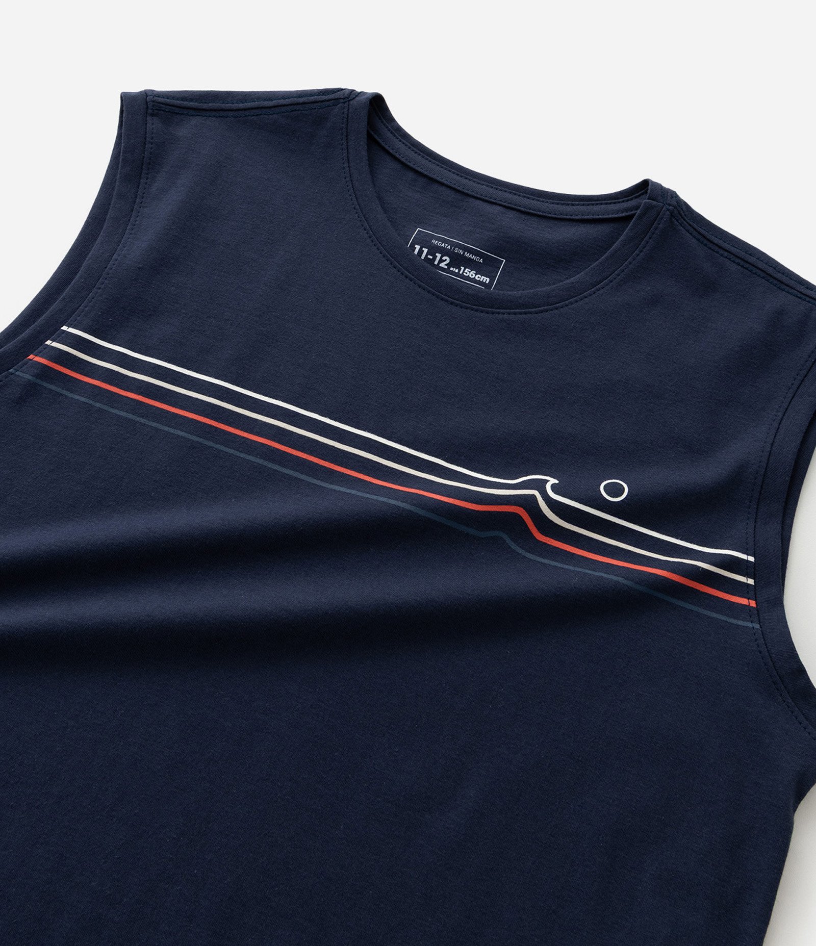 Regata Infantil com Estampa Listras - Tam 5 a 14 Anos Azul 4