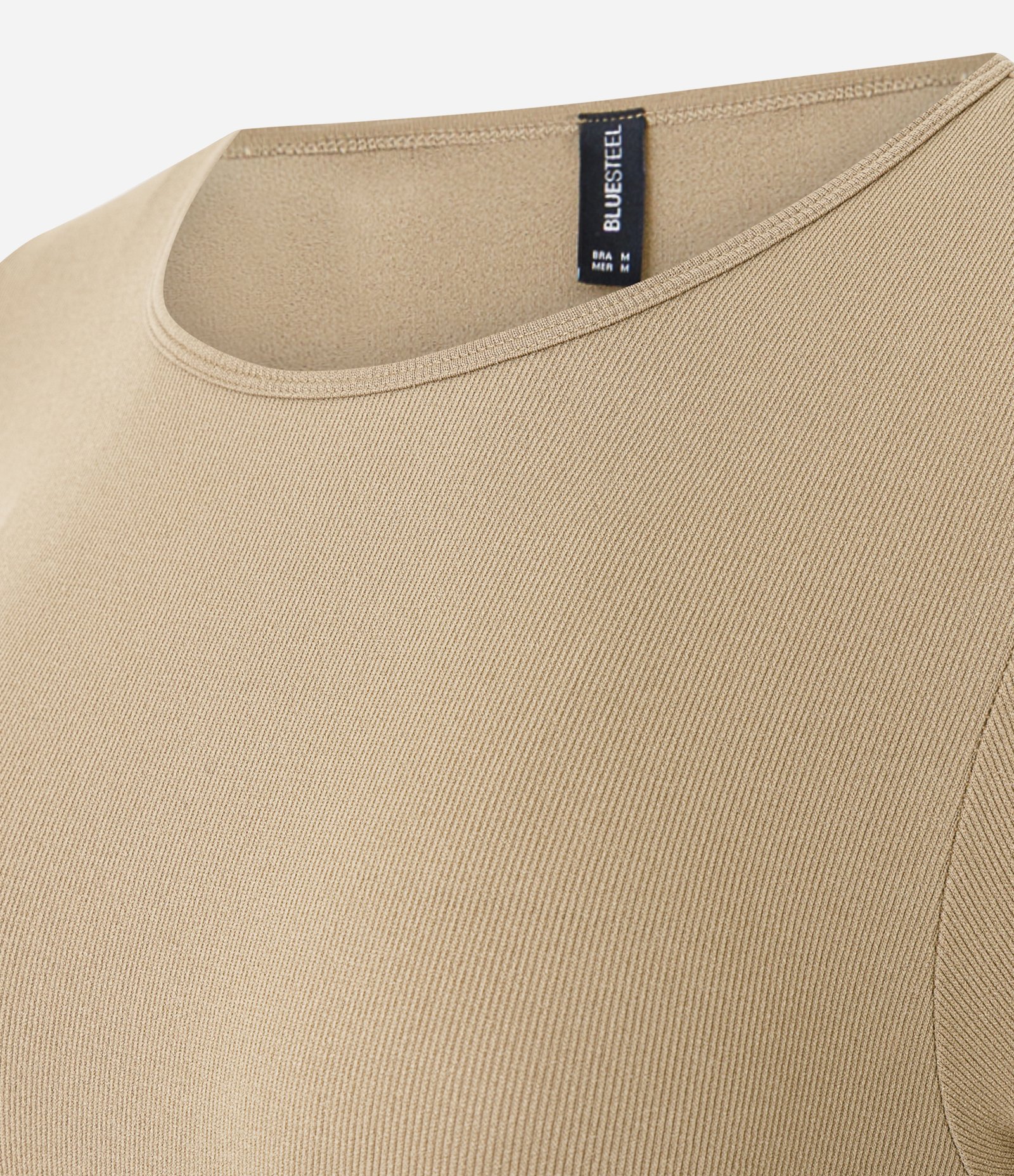 Body Sem Costura em Poliamida com Manga Longa Bege 5