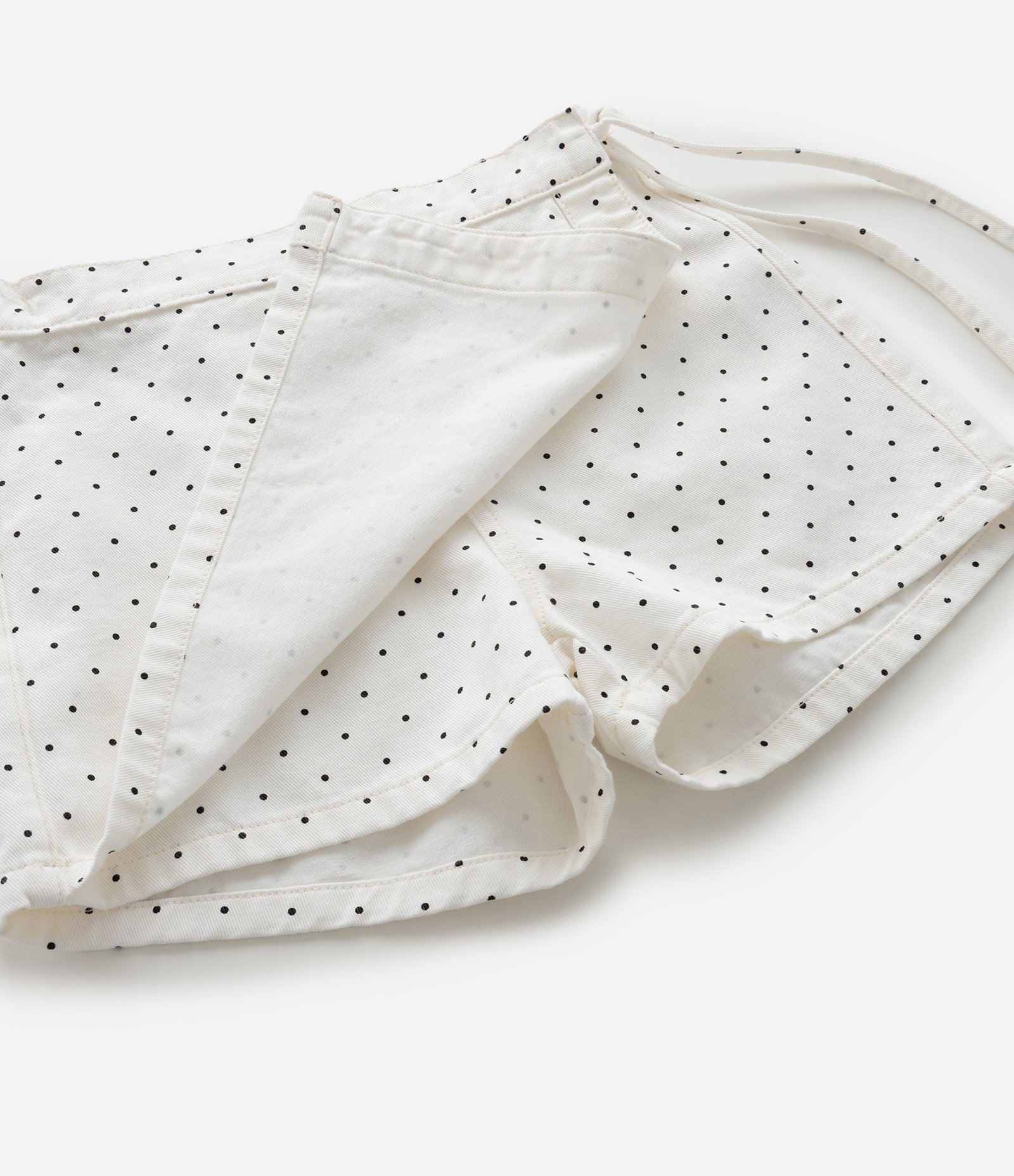 Short Saia Infantil em Sarja com Estampa Poá - Tam 7 a 16 Anos Branco/Preto 8