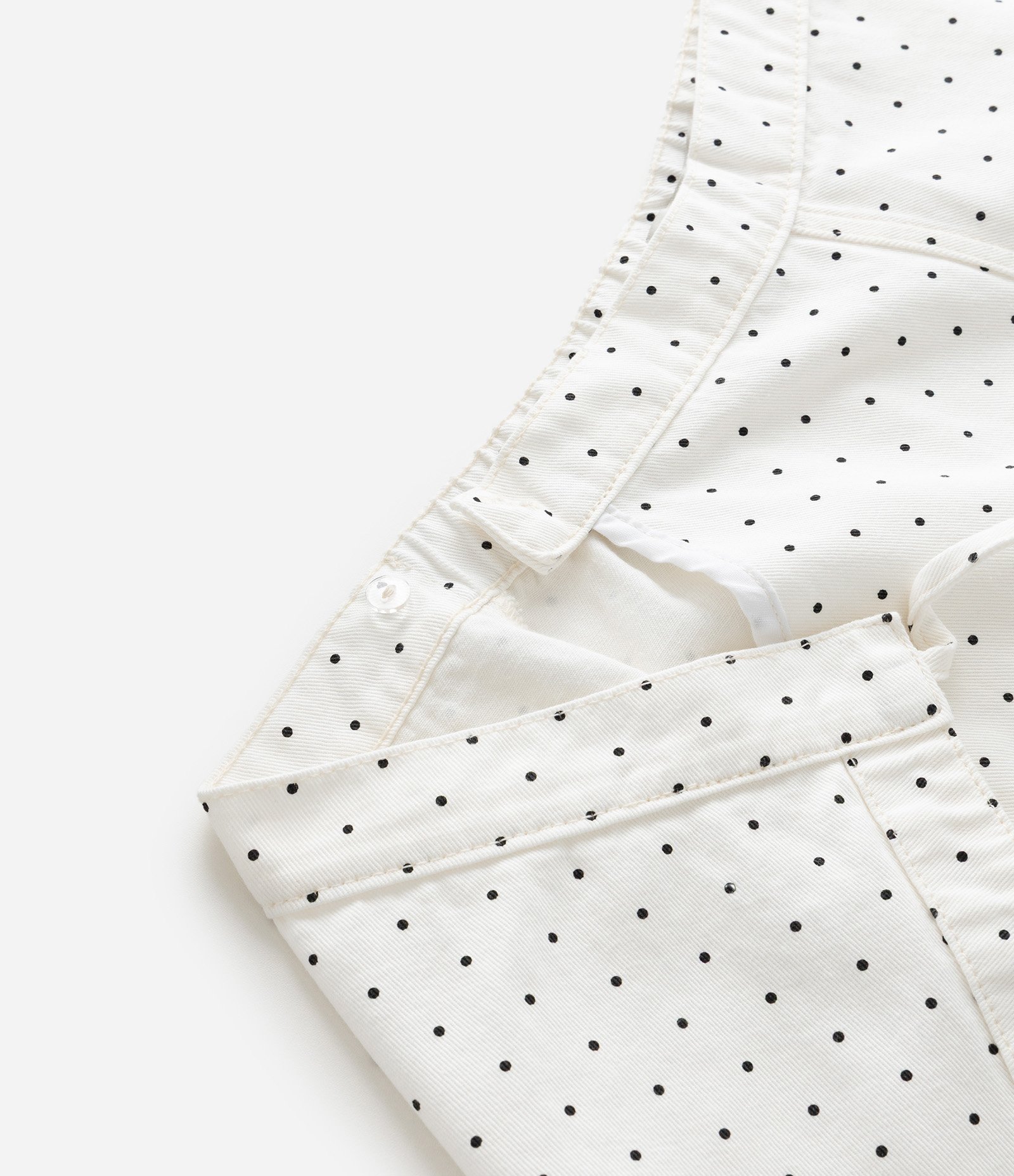 Short Saia Infantil em Sarja com Estampa Poá - Tam 7 a 16 Anos Branco/Preto 4