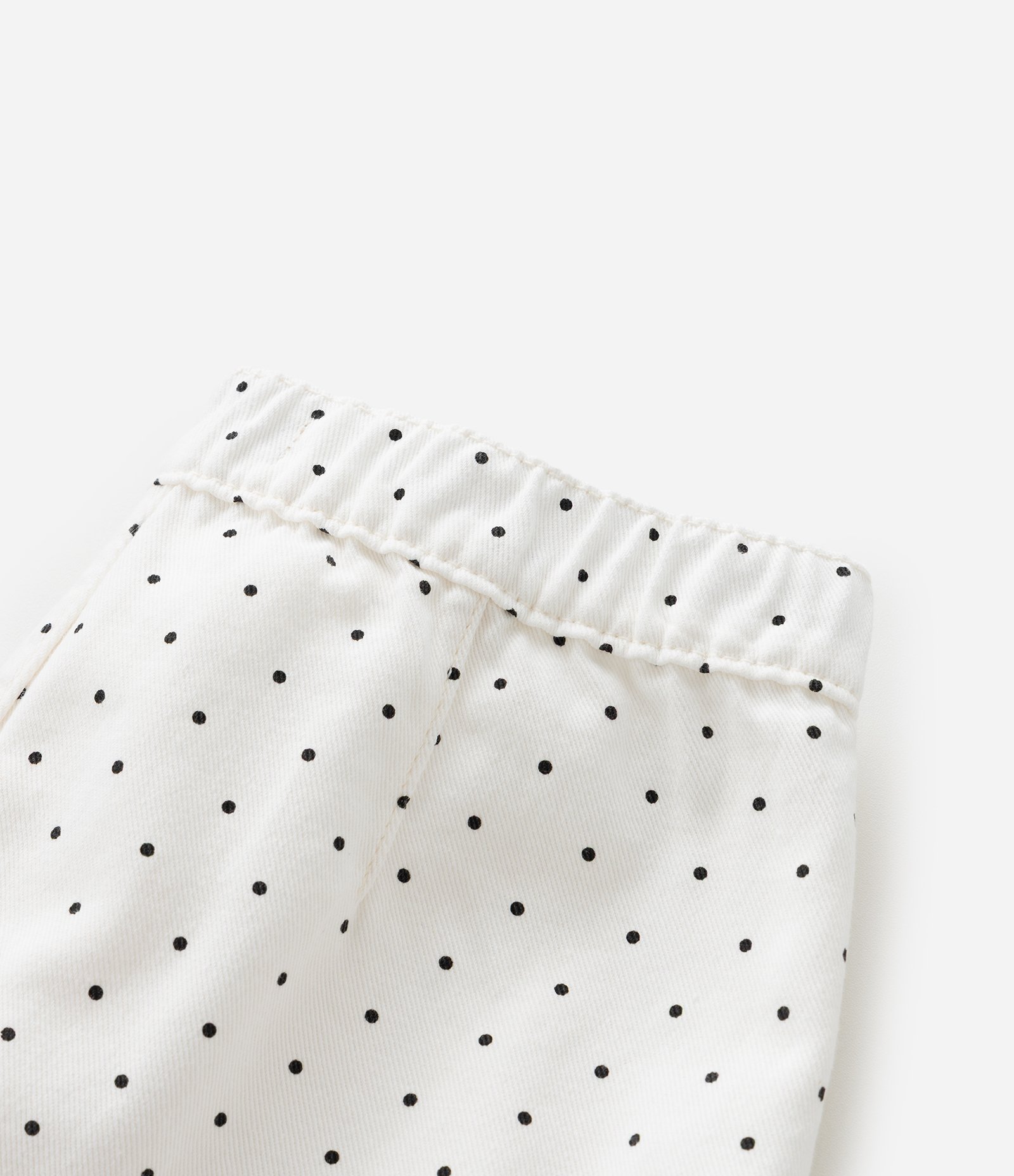 Short Saia Infantil em Sarja com Estampa Poá - Tam 7 a 16 Anos Branco/Preto 5