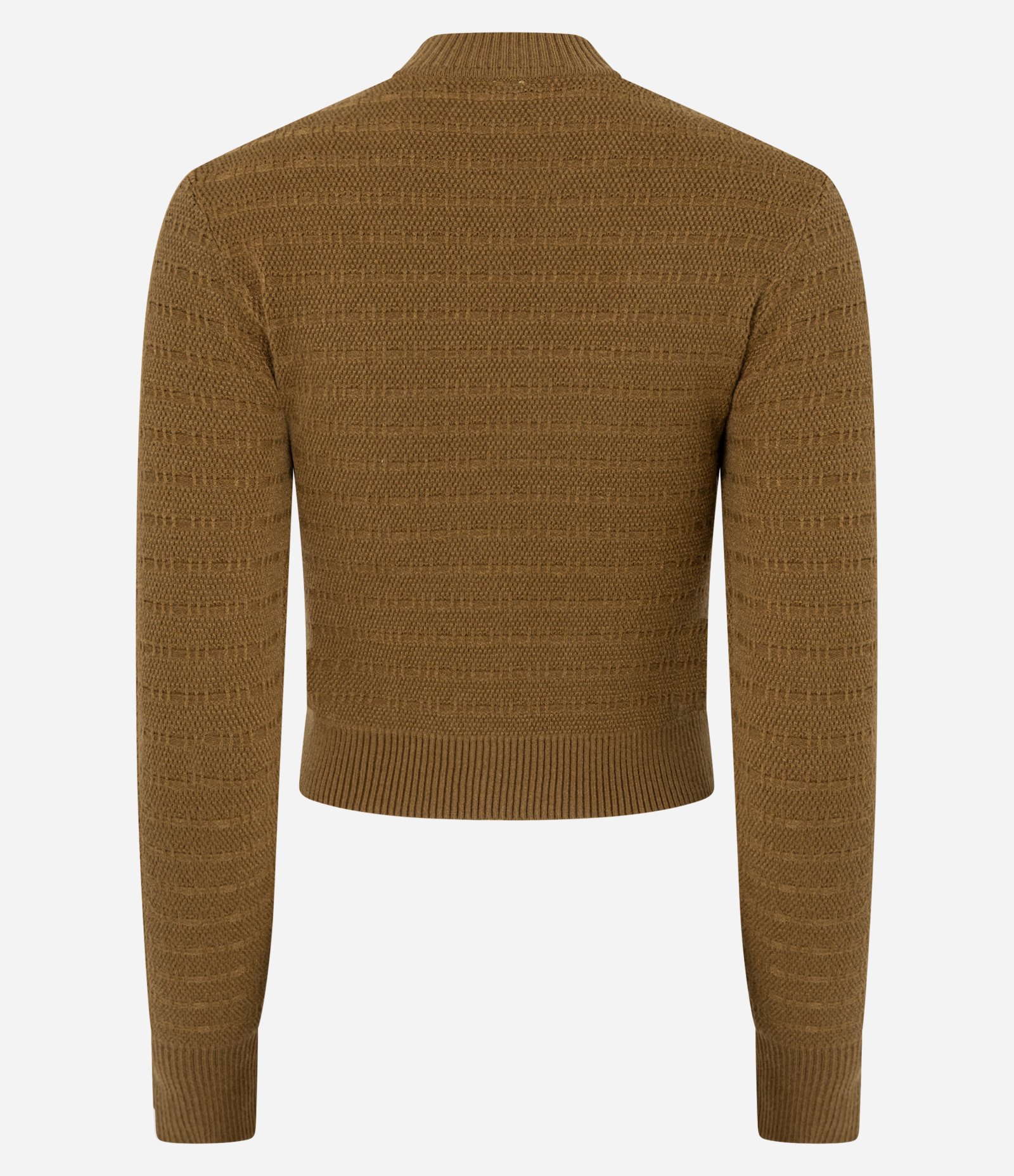 Suéter em Tricô Texturizado com Golinha Marrom 6