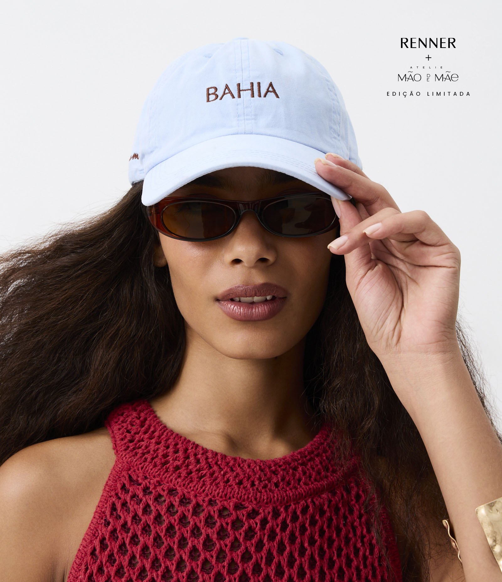 Boné Aba Curva em Sarja com Bordado BAHIA Azul 1