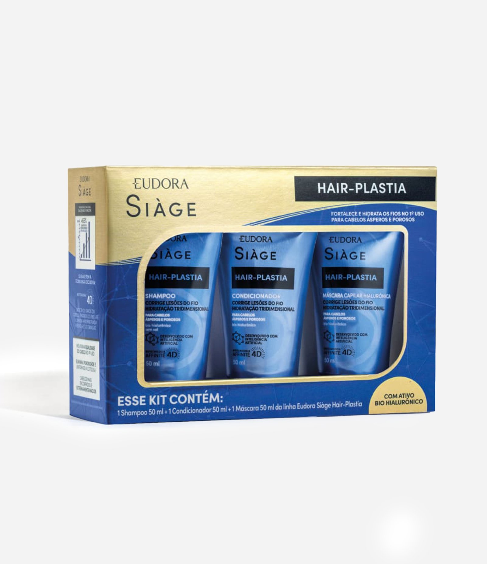 Kit Shampoo + Condicionador + Mascara Hair Plastia Mini Eudora Siage KIT 1