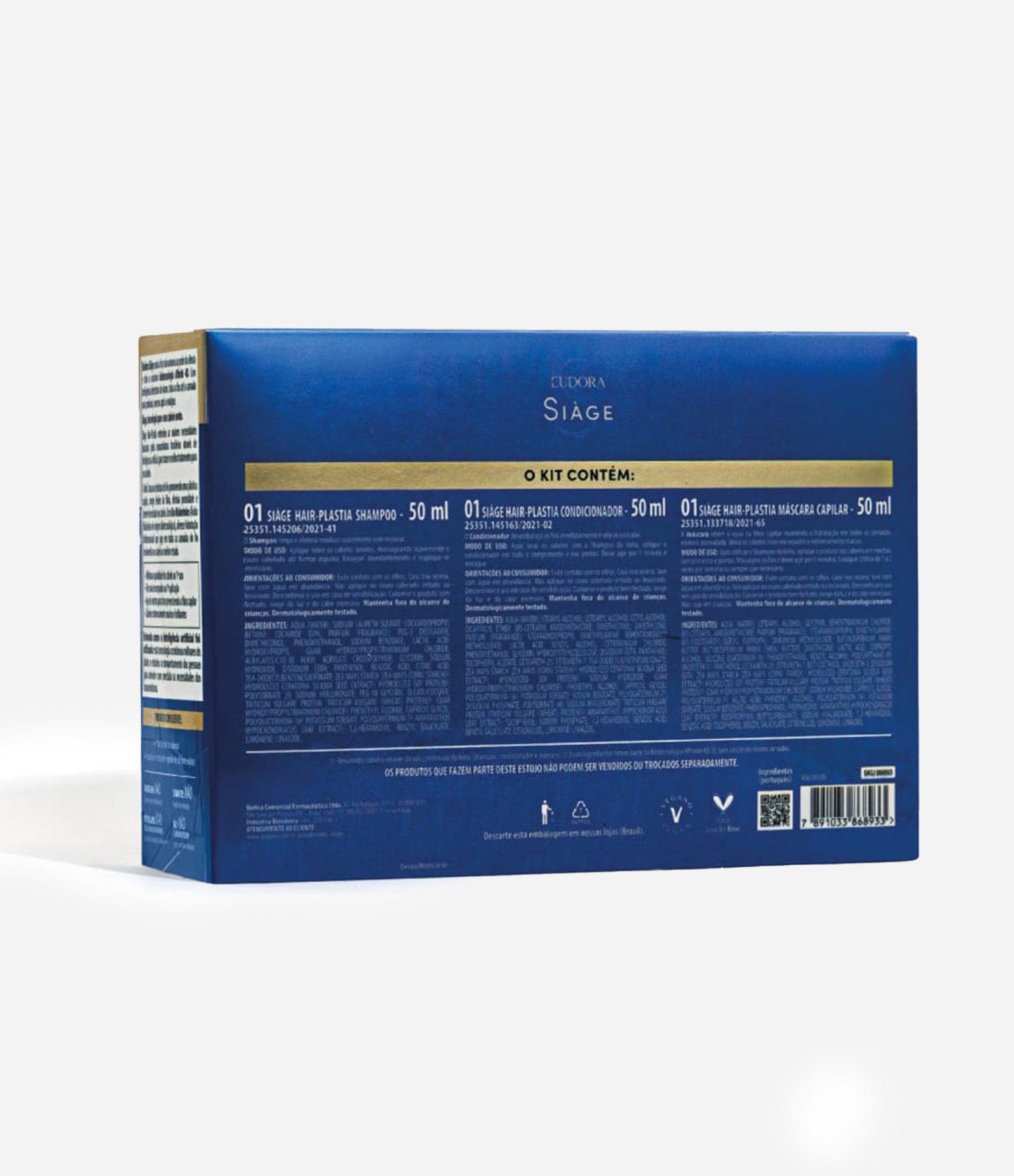 Kit Shampoo + Condicionador + Mascara Hair Plastia Mini Eudora Siage KIT 2