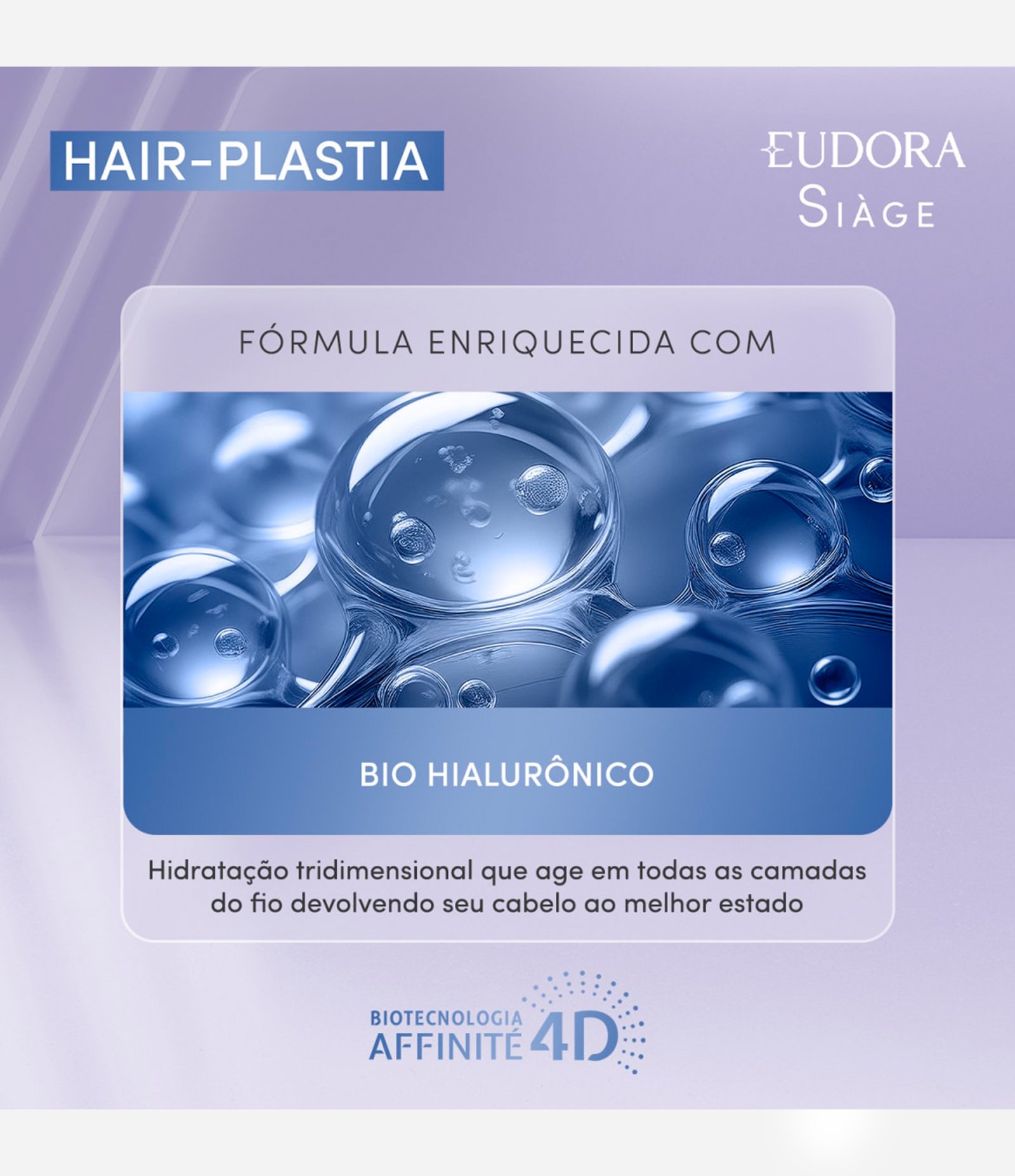 Kit Shampoo + Condicionador + Mascara Hair Plastia Mini Eudora Siage KIT 3