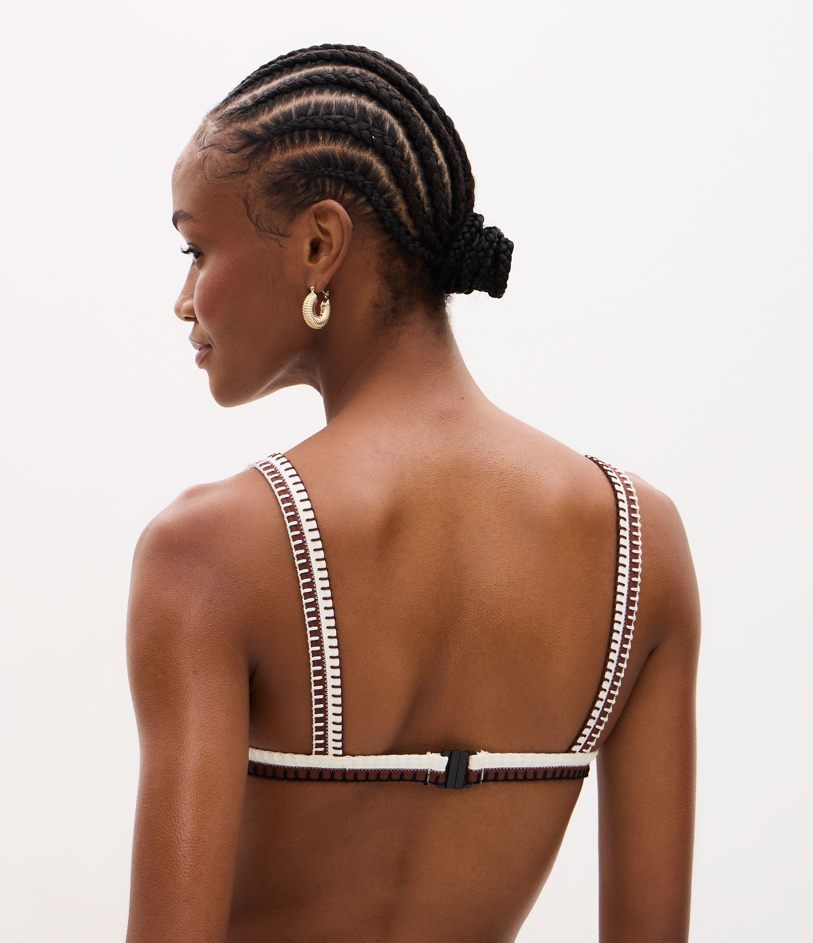 Biquíni Top Triangulo em Poliamida com Detalhamento nas Alças Preto 4