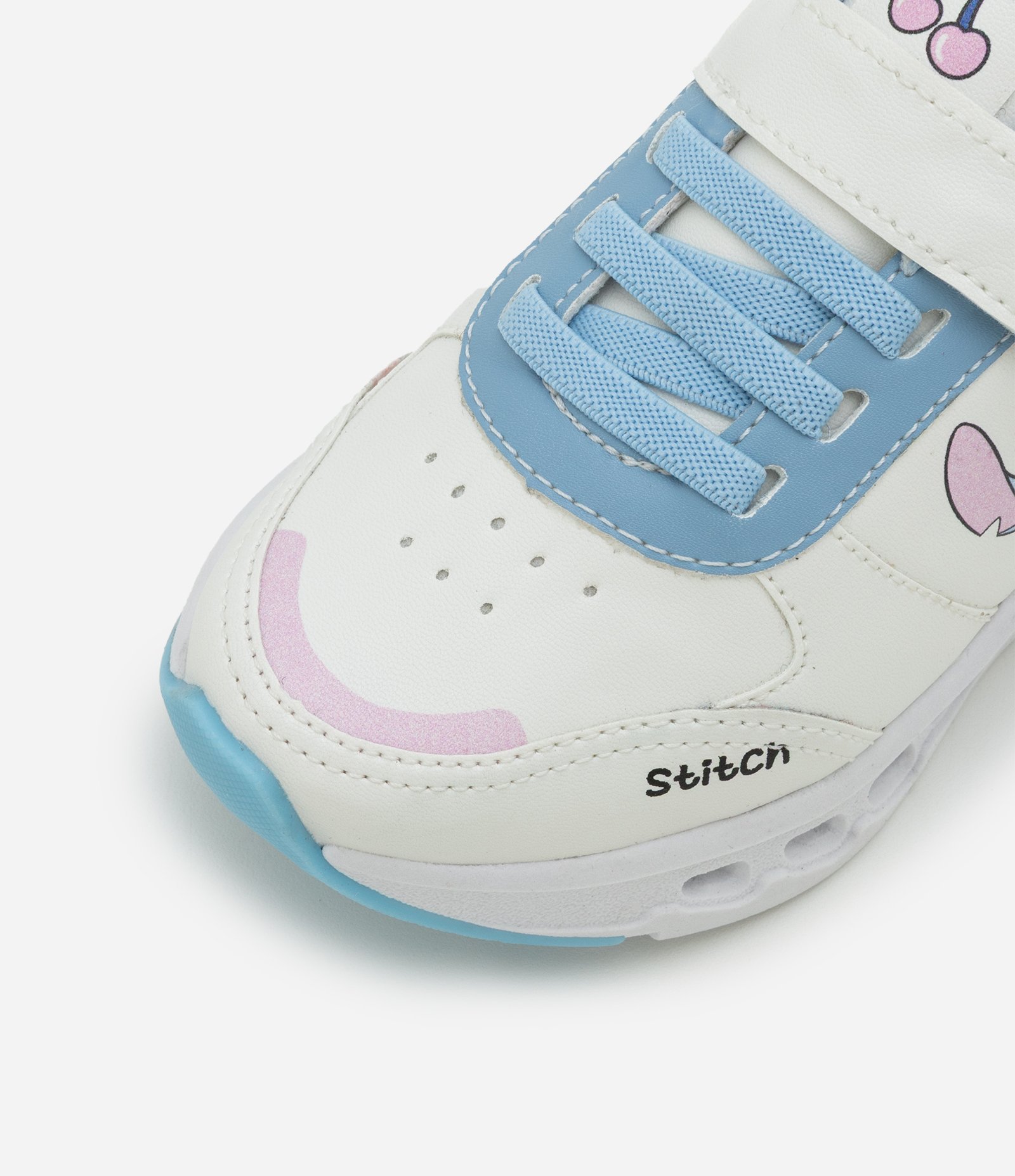 Tênis Infantil em PU com Sola Led Stitch - Tam 28 ao 34 Branco/Azul 5