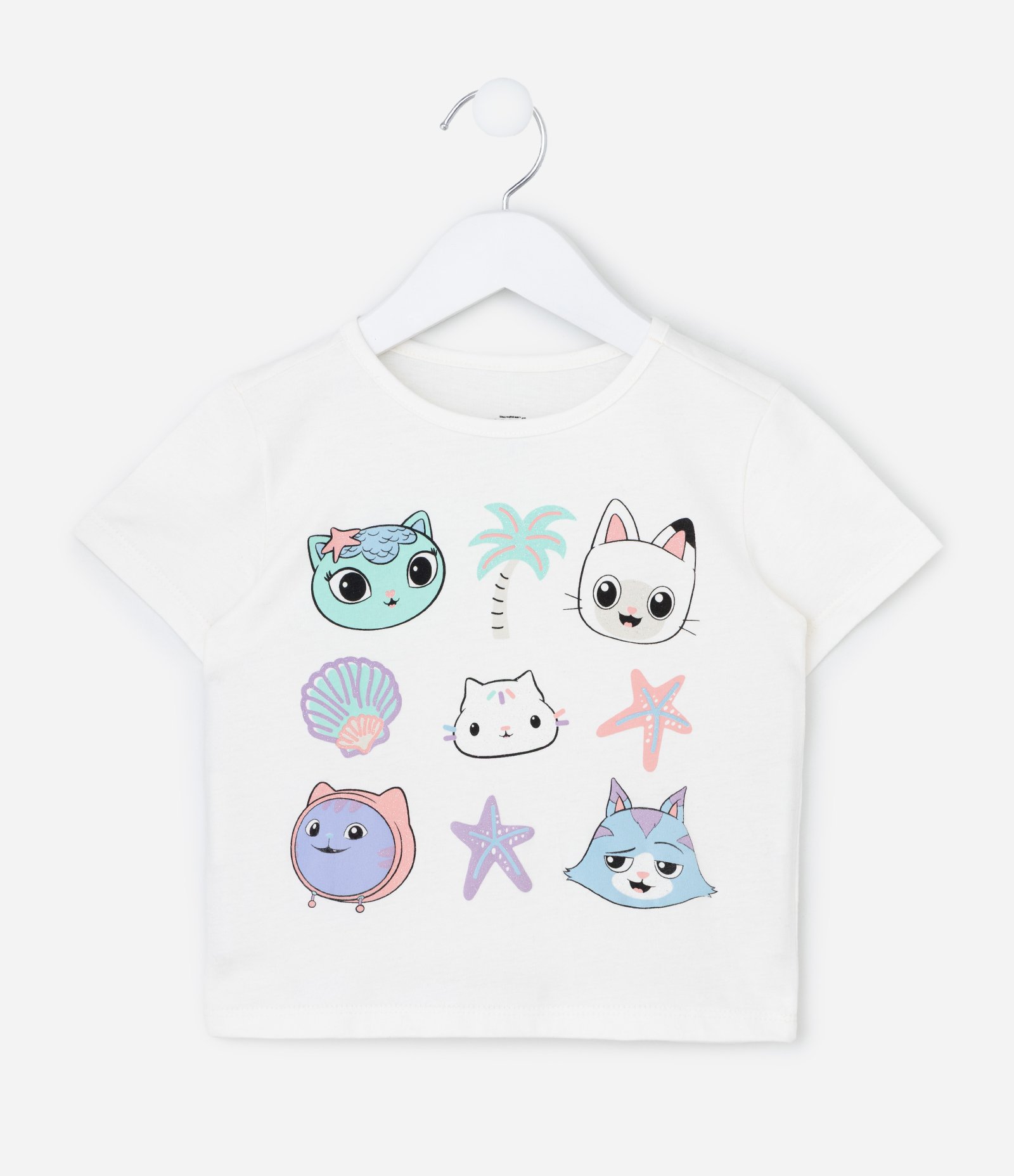Camiseta Infantil com Estampa dos Personagens A Casa Magica da Gabby - Tam 1 a 6 Anos Branco 1
