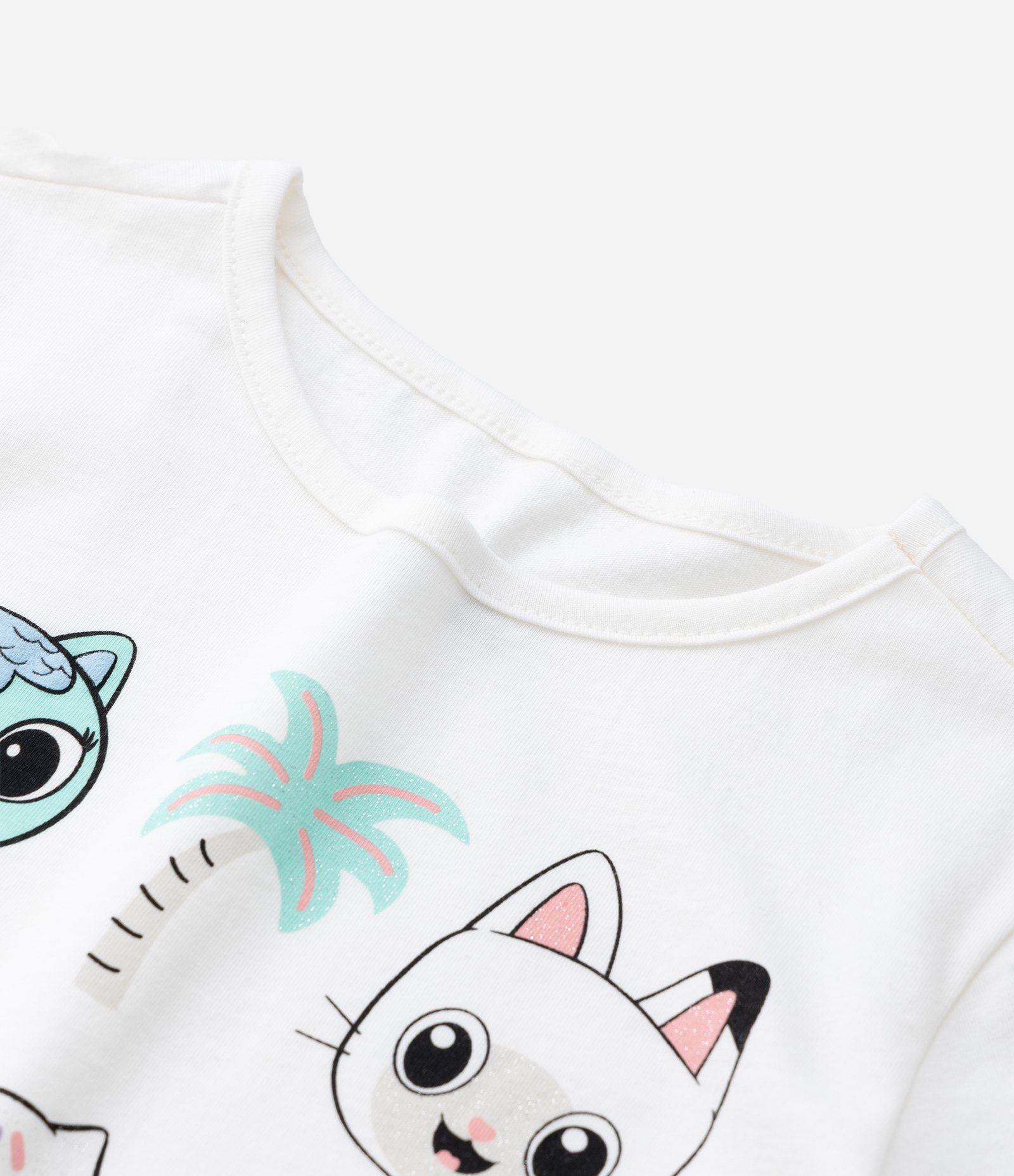 Camiseta Infantil com Estampa dos Personagens A Casa Magica da Gabby - Tam 1 a 6 Anos Branco 4