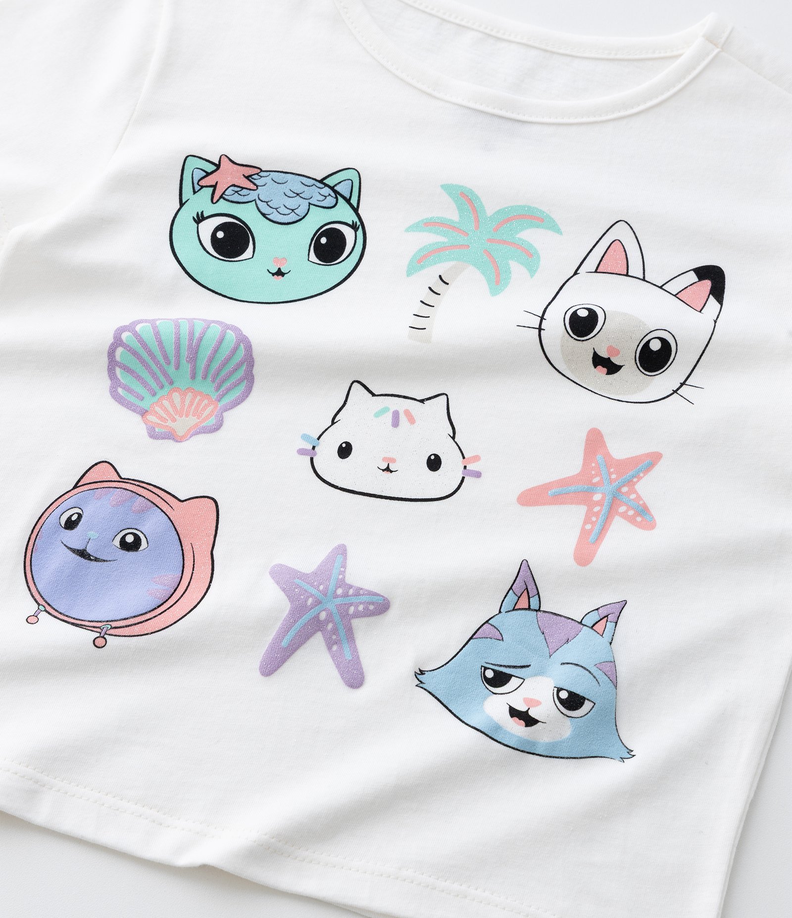 Camiseta Infantil com Estampa dos Personagens A Casa Magica da Gabby - Tam 1 a 6 Anos Branco 5