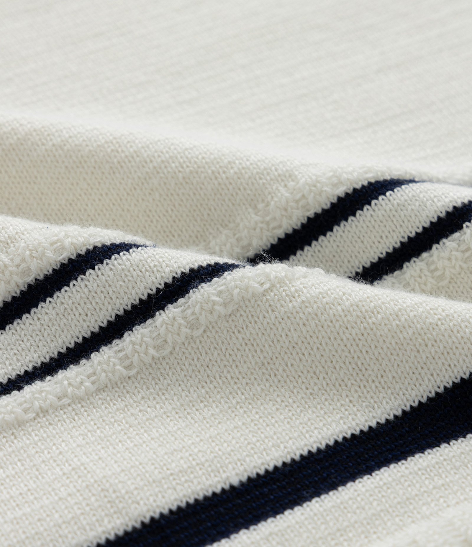 Camisa Polo Slim em Tricô com Listras Contrastantes Branco 9