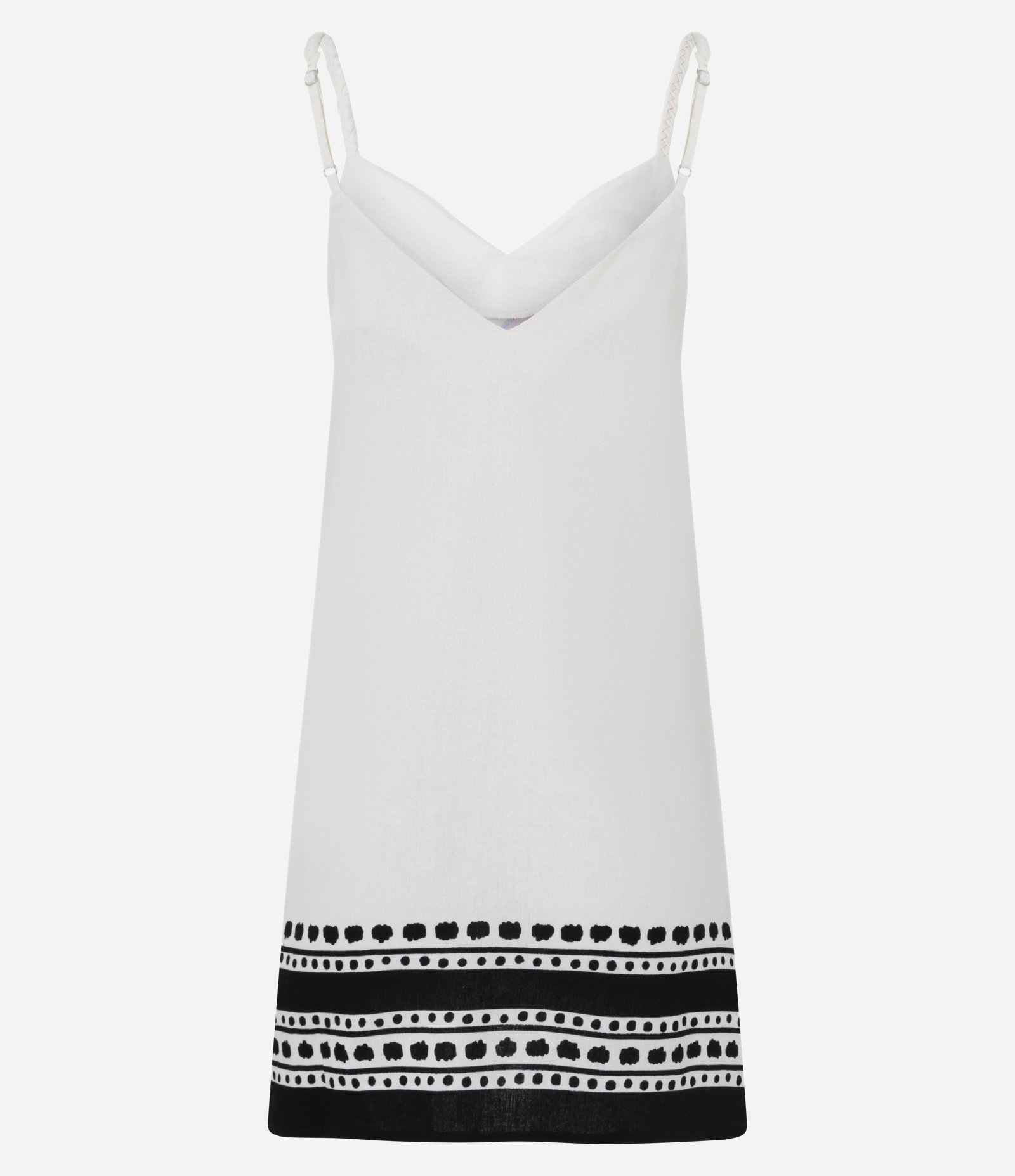 Vestido Curto em Viscolinho com Alcinhas e Estampa de Tucano Branco 2