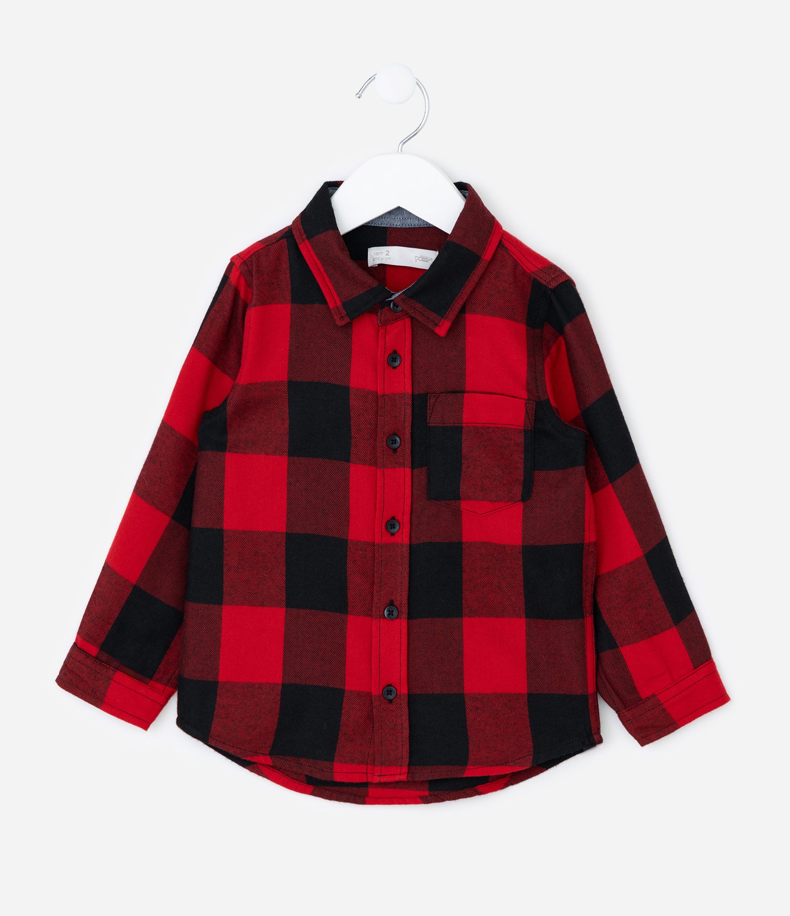 Camisa Manga Longa Xadrez Búfalo - Tam 1 a 6 Anos Vermelho 1