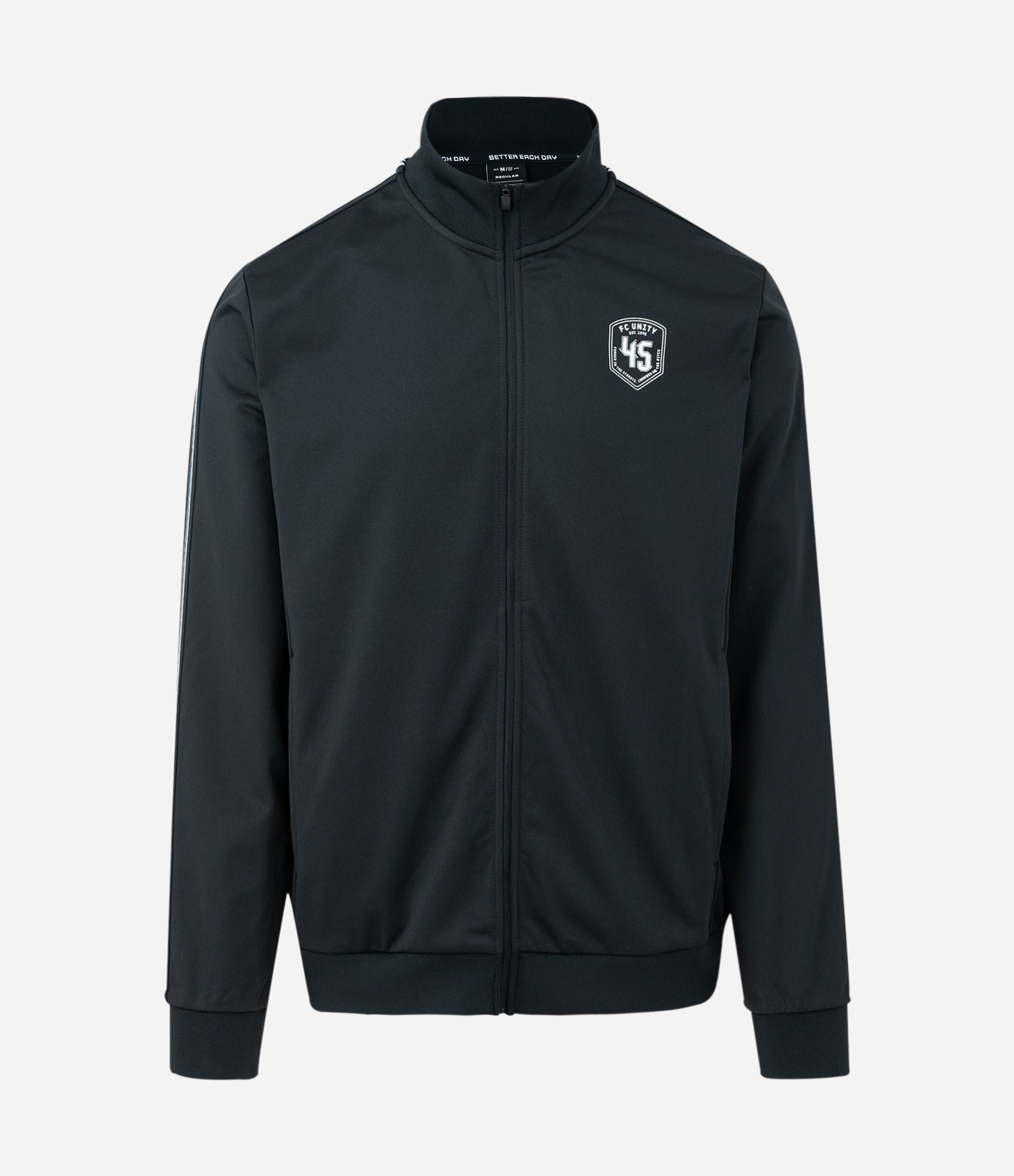 Casaco em Helanca Esportivo com Listras nos Ombros Preto 5