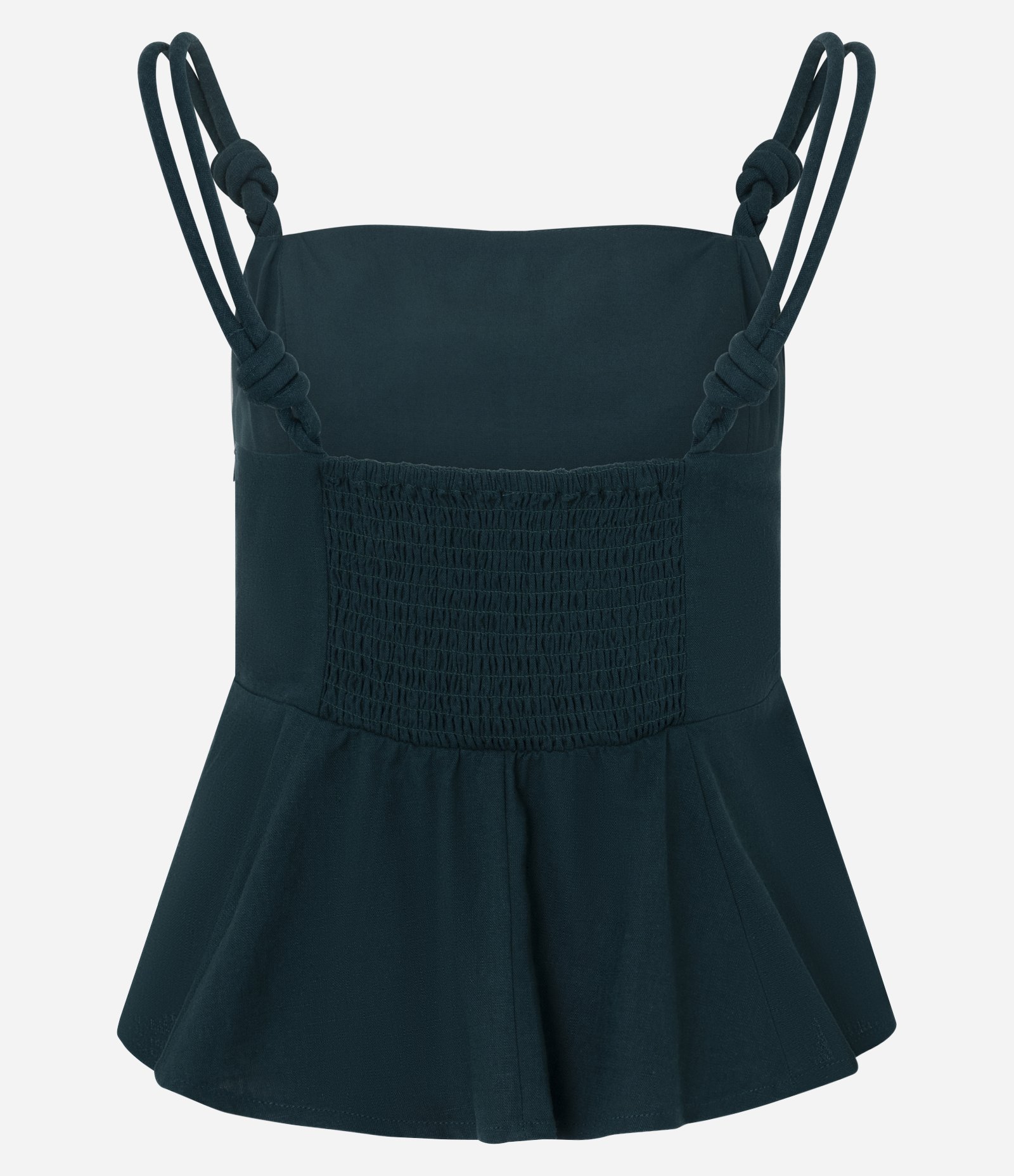 Blusa em Viscolinho com Alça Dupla e Barra Peplum Verde 7
