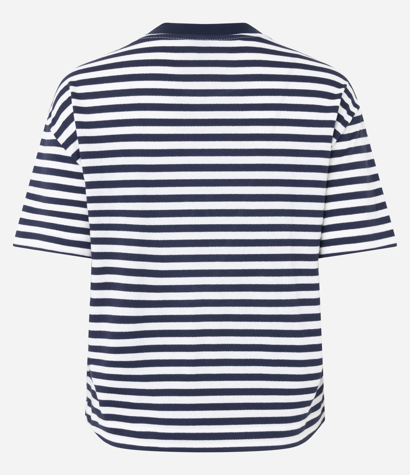 Blusa Slim em Algodão com Listras e Bordado Beach Club Azul/Branco 8