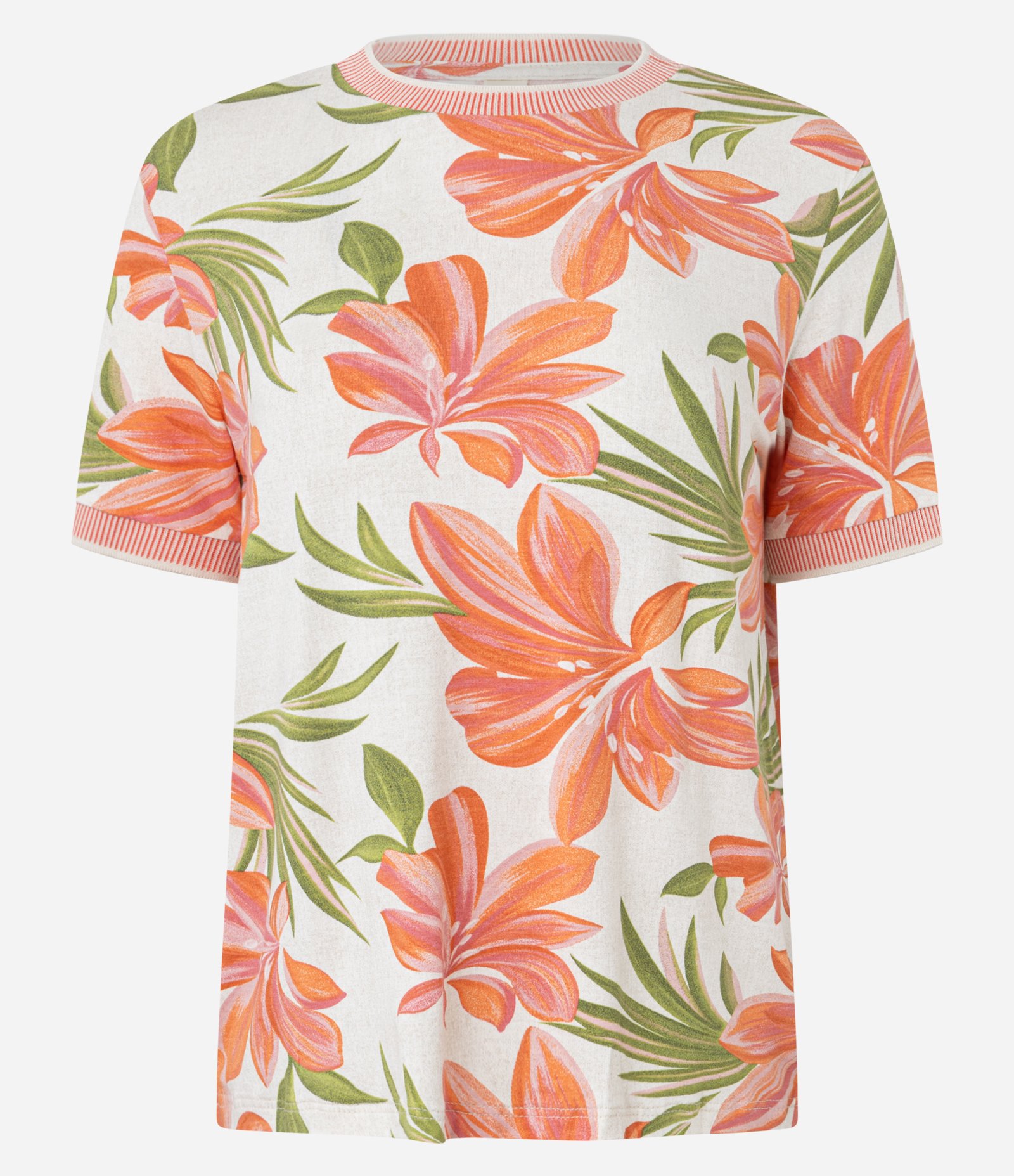 Blusa em Viscolycra com Gola de Tricô e Estampa Floral Multicores 5