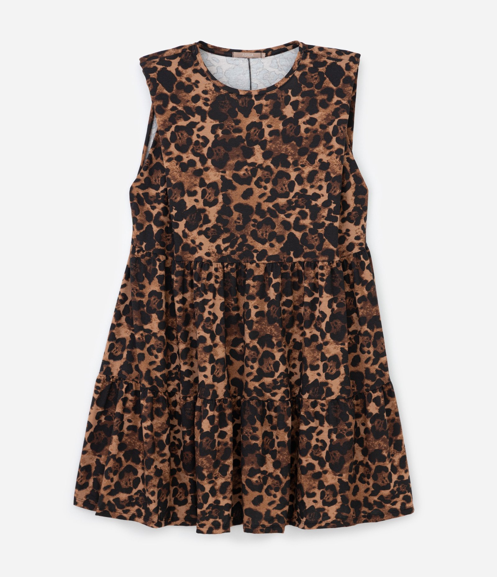 Vestido Curto Muscle Tee em Algodão com Estampa Animal Print Onça Curve & Plus Size Marrom 5
