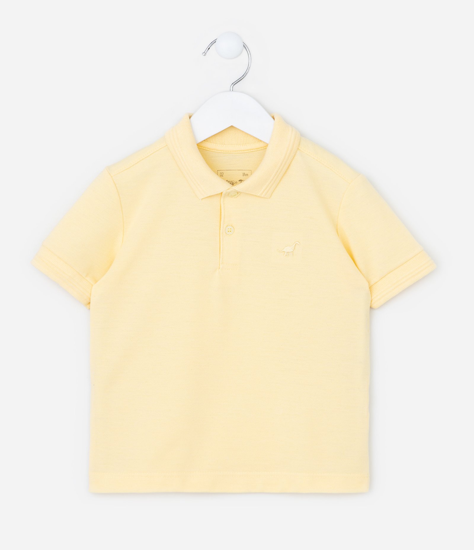 Camiseta Polo Infantil com Bordado - Tam 1 a 5 Anos Amarelo 1