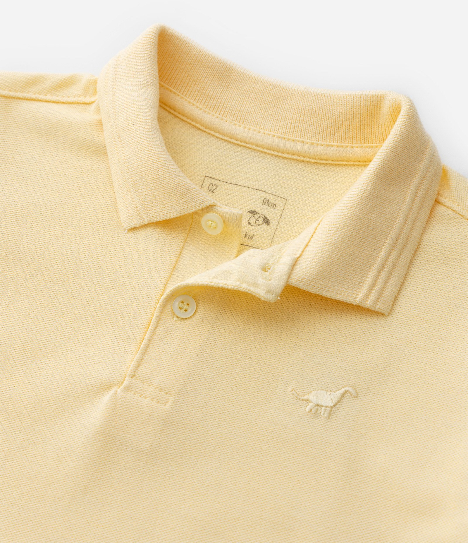 Camiseta Polo Infantil com Bordado - Tam 1 a 5 Anos Amarelo 4