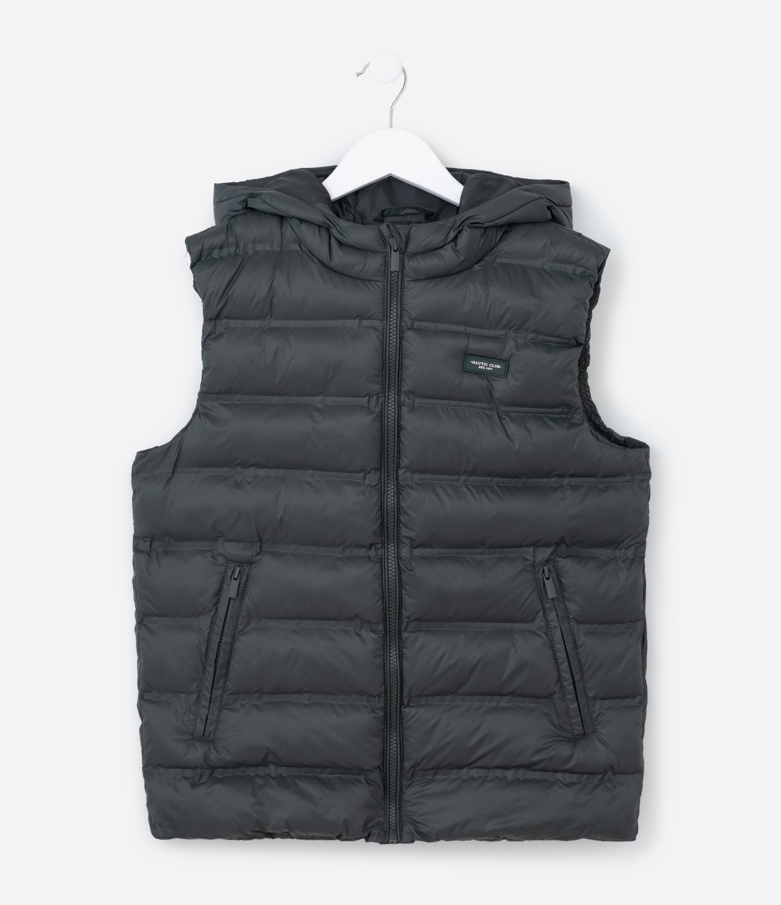 Colete Infantil com Capuz e Zíper Frontal - Tam 5 A 14 Anos Preto 2