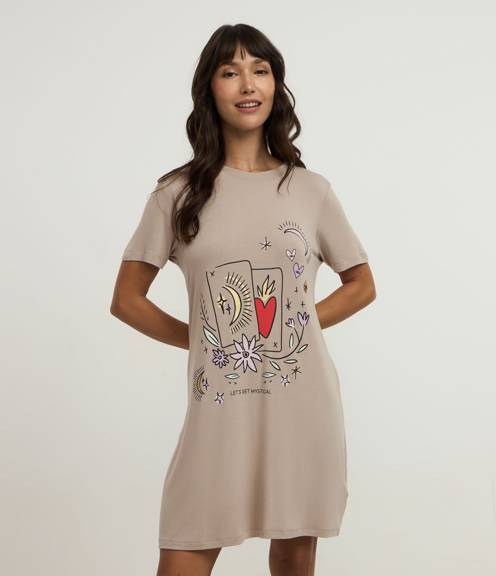 Camisola em Viscolycra com Estampa Mística Marrom 1