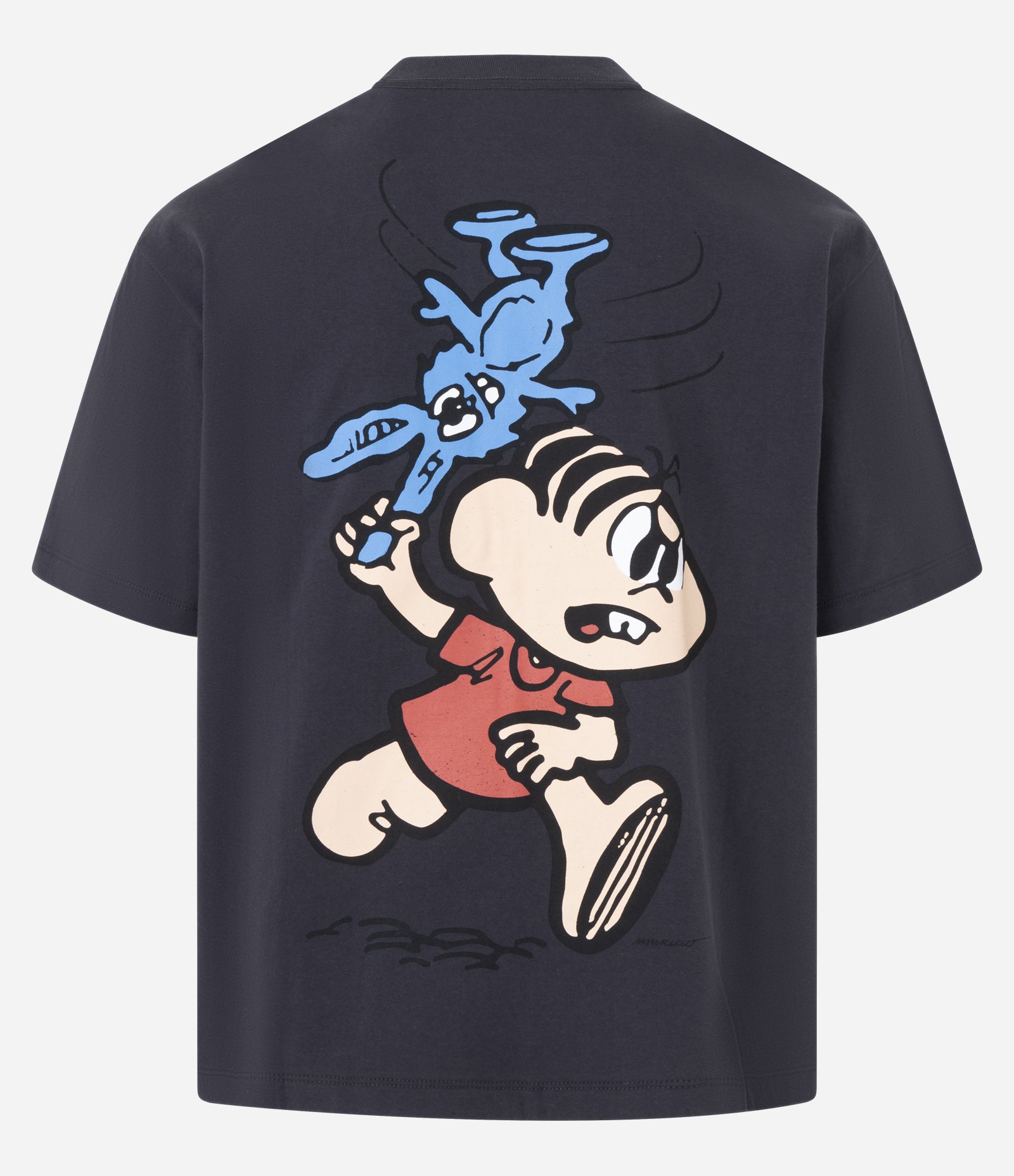 Camiseta Boxy em Algodão com Estampa Mônica e Sansão Preto 6