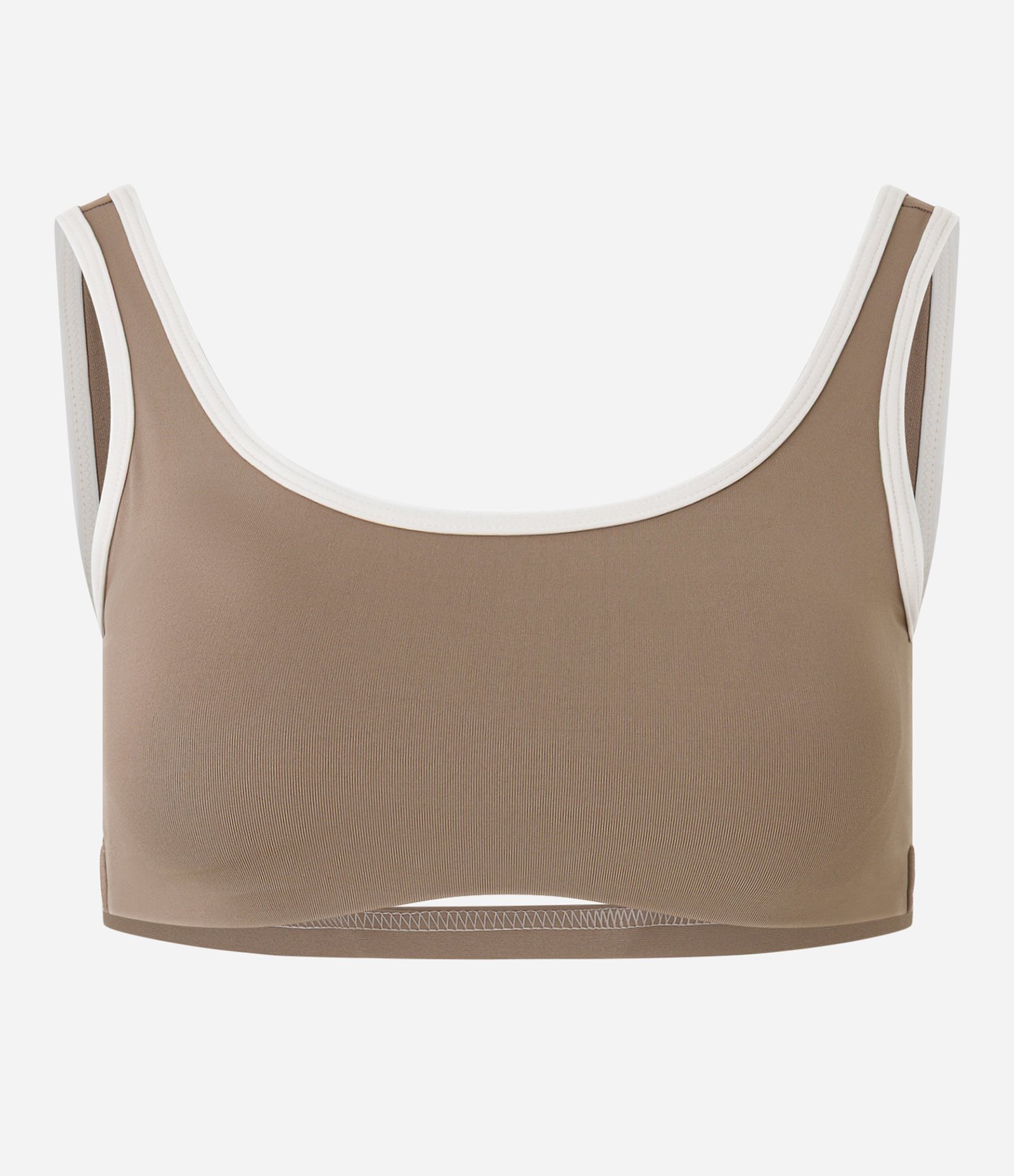 Top em Microfibra com Bojo Removível Marrom Claro 1