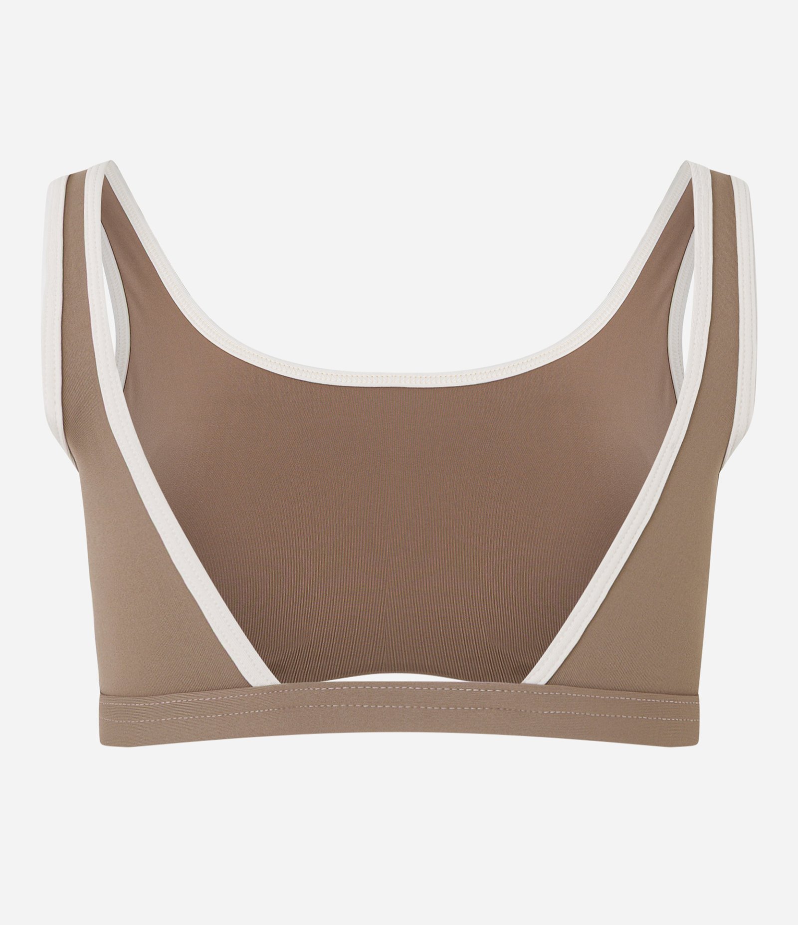 Top em Microfibra com Bojo Removível Marrom Claro 2