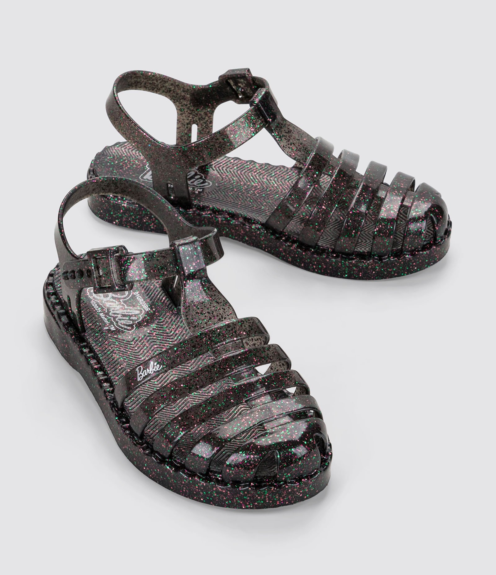 Sandália Infantil com Tiras e Glitter - Tam 23 ao 36 Preto 1