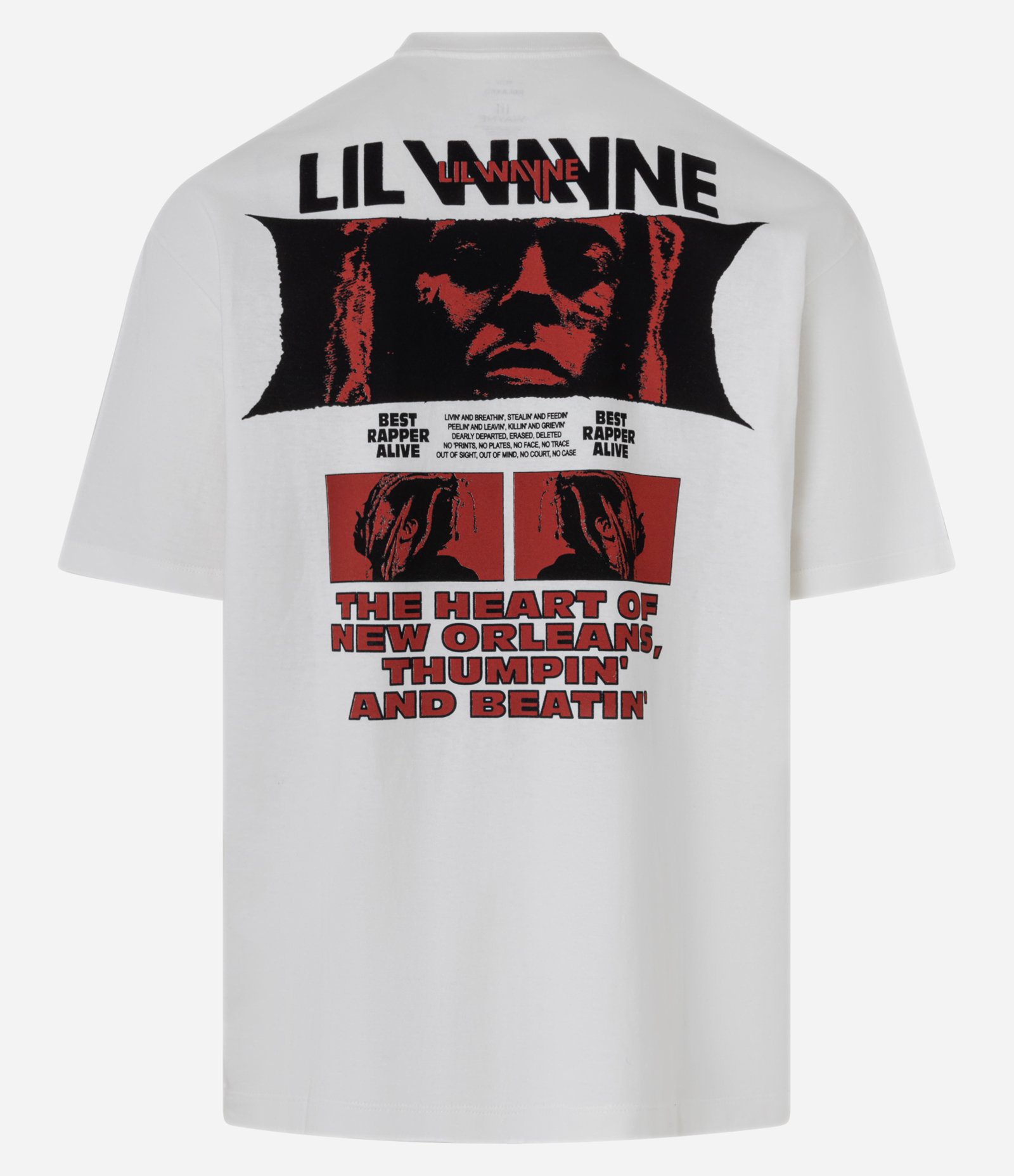 Camiseta Relaxed em Algodão com Estampa Lil Wayne Branco 9