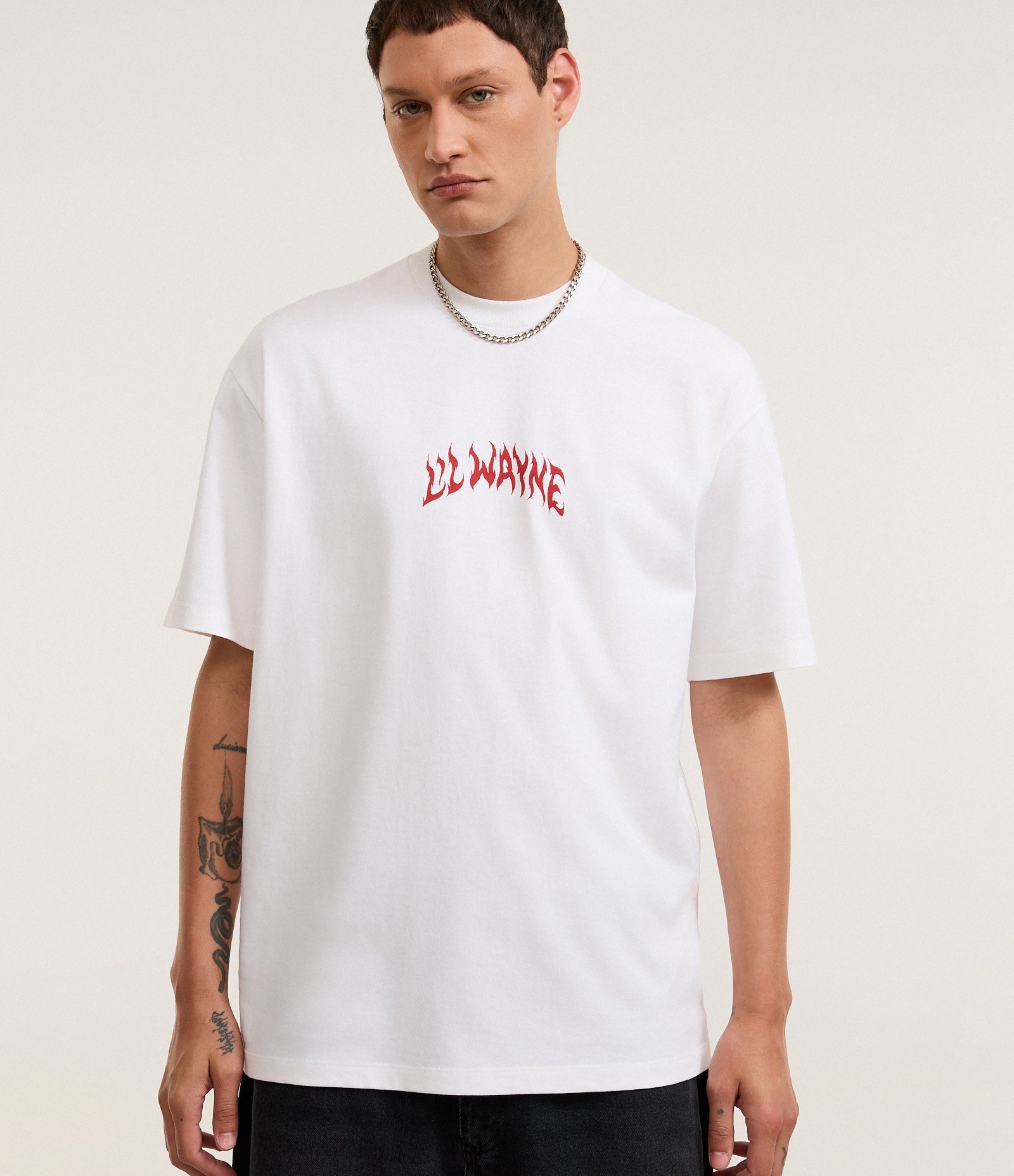 Camiseta Relaxed em Algodão com Estampa Lil Wayne Branco 5
