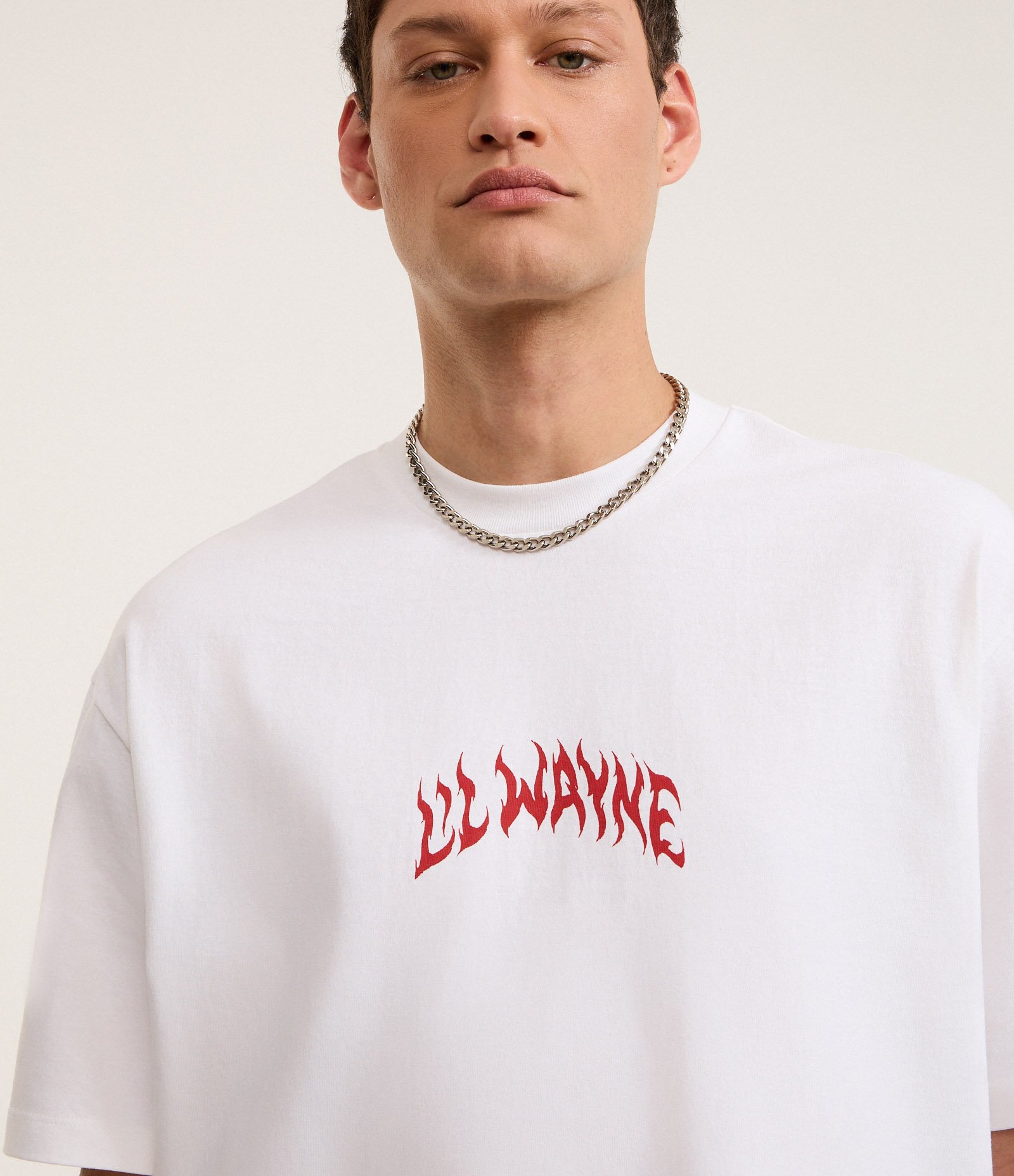 Camiseta Relaxed em Algodão com Estampa Lil Wayne Branco 7