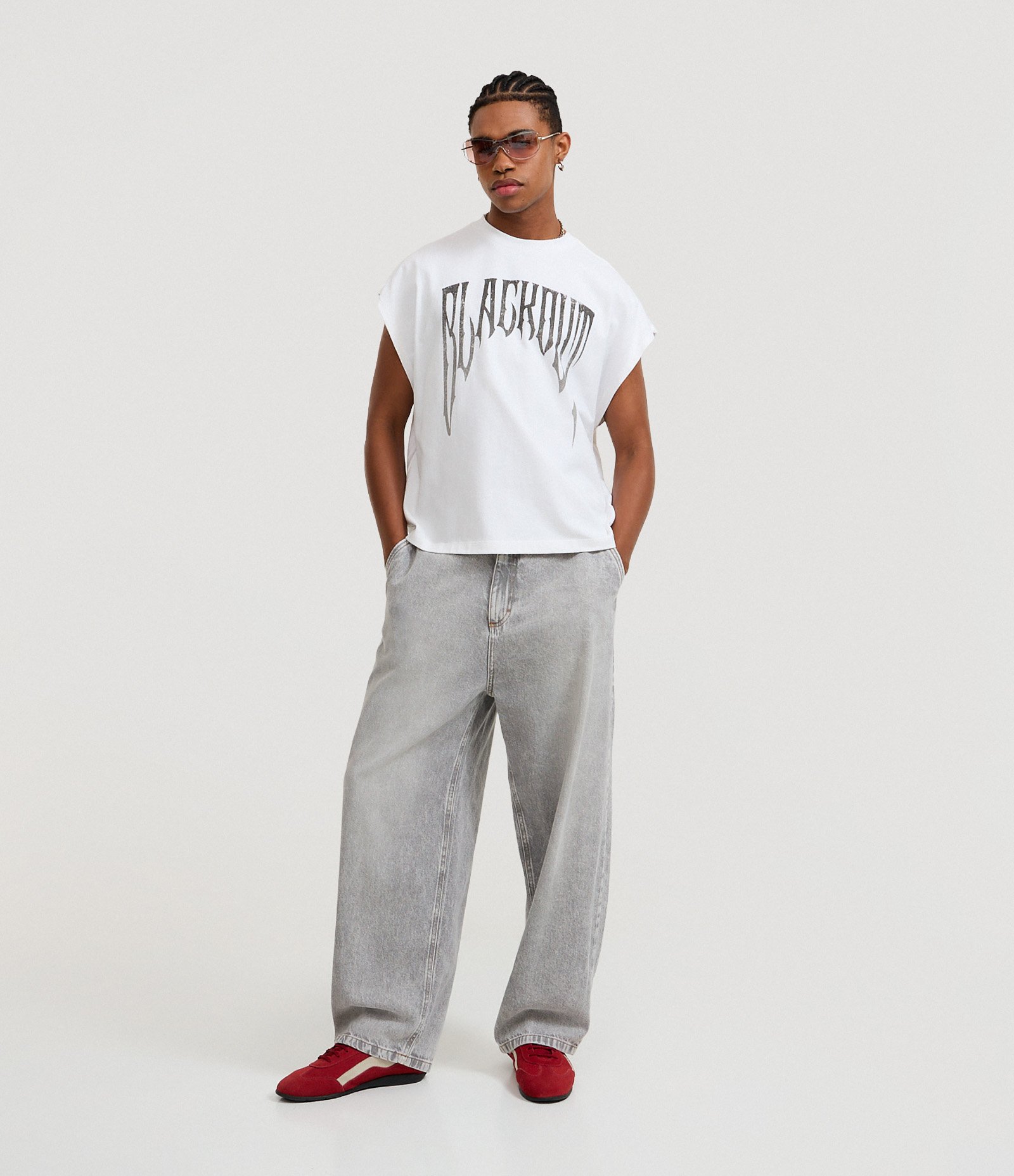 Regata Machão em Algodão com Estampa Lettering Blackout Branco 2