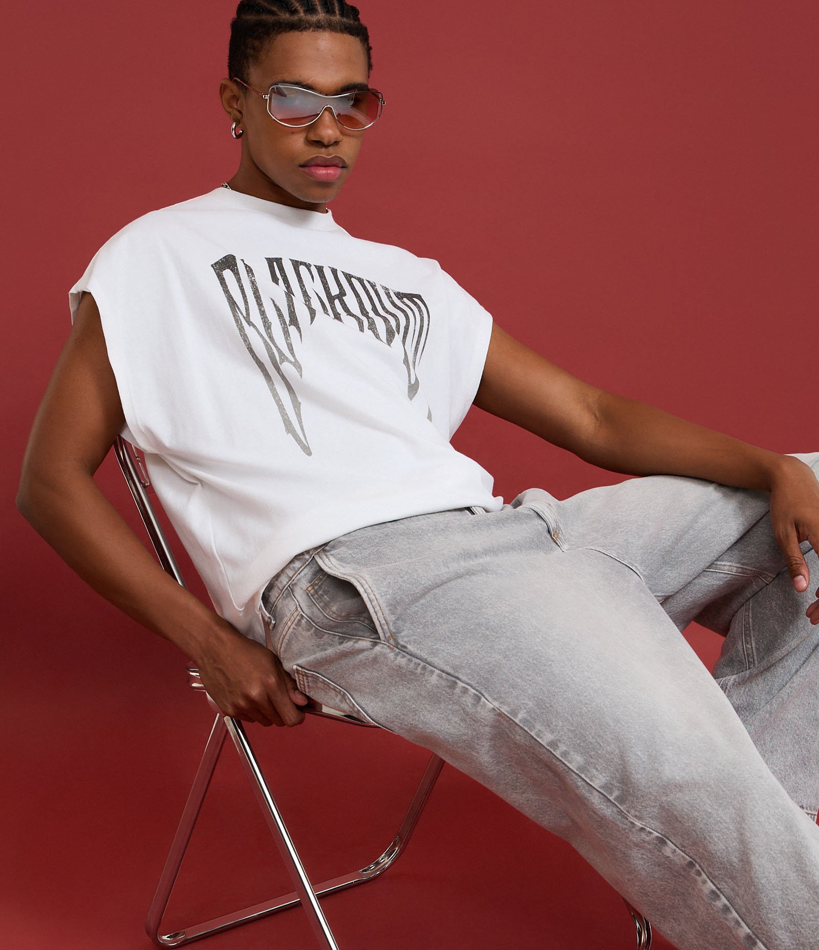 Regata Machão em Algodão com Estampa Lettering Blackout Branco 3