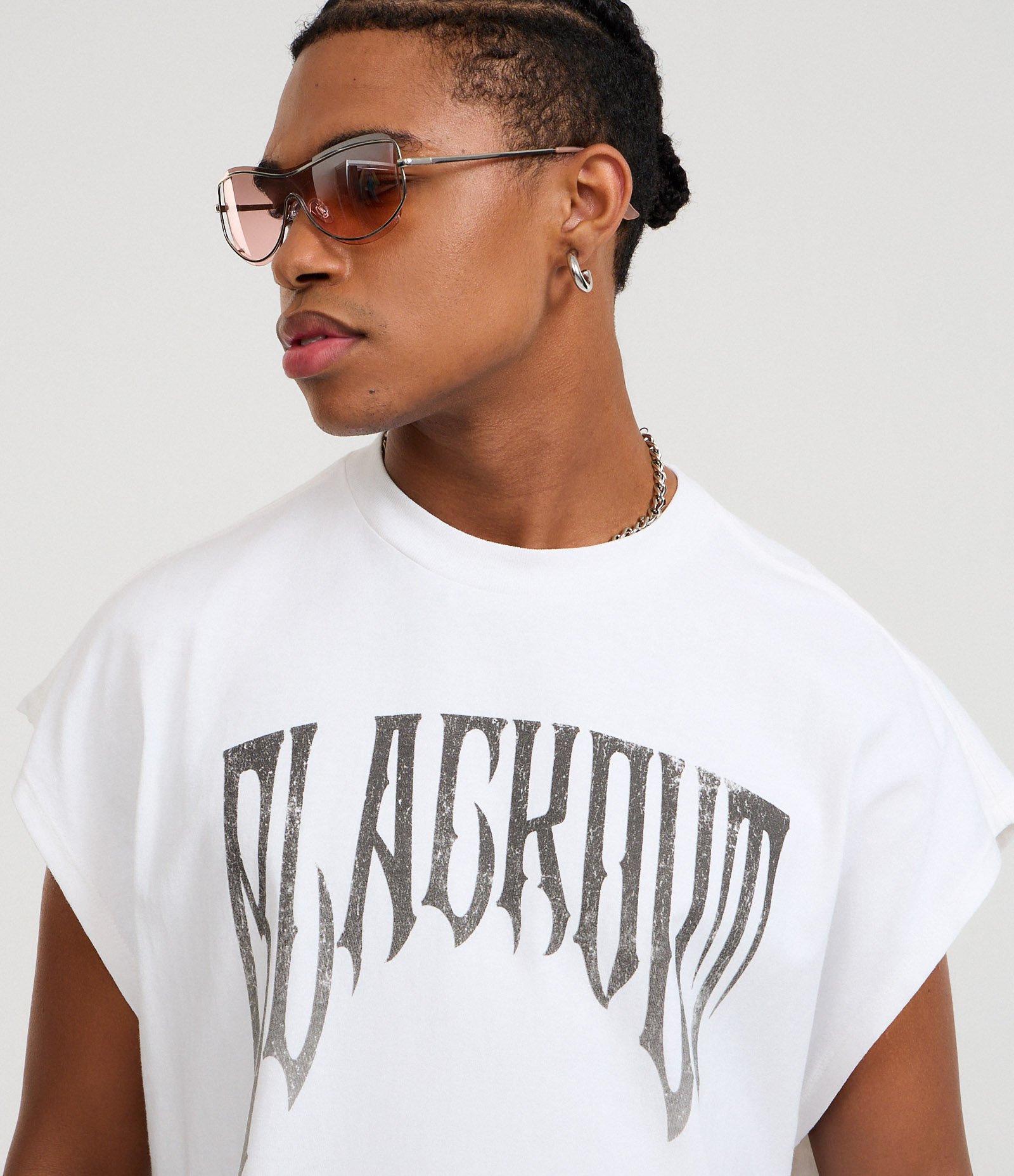 Regata Machão em Algodão com Estampa Lettering Blackout Branco 4