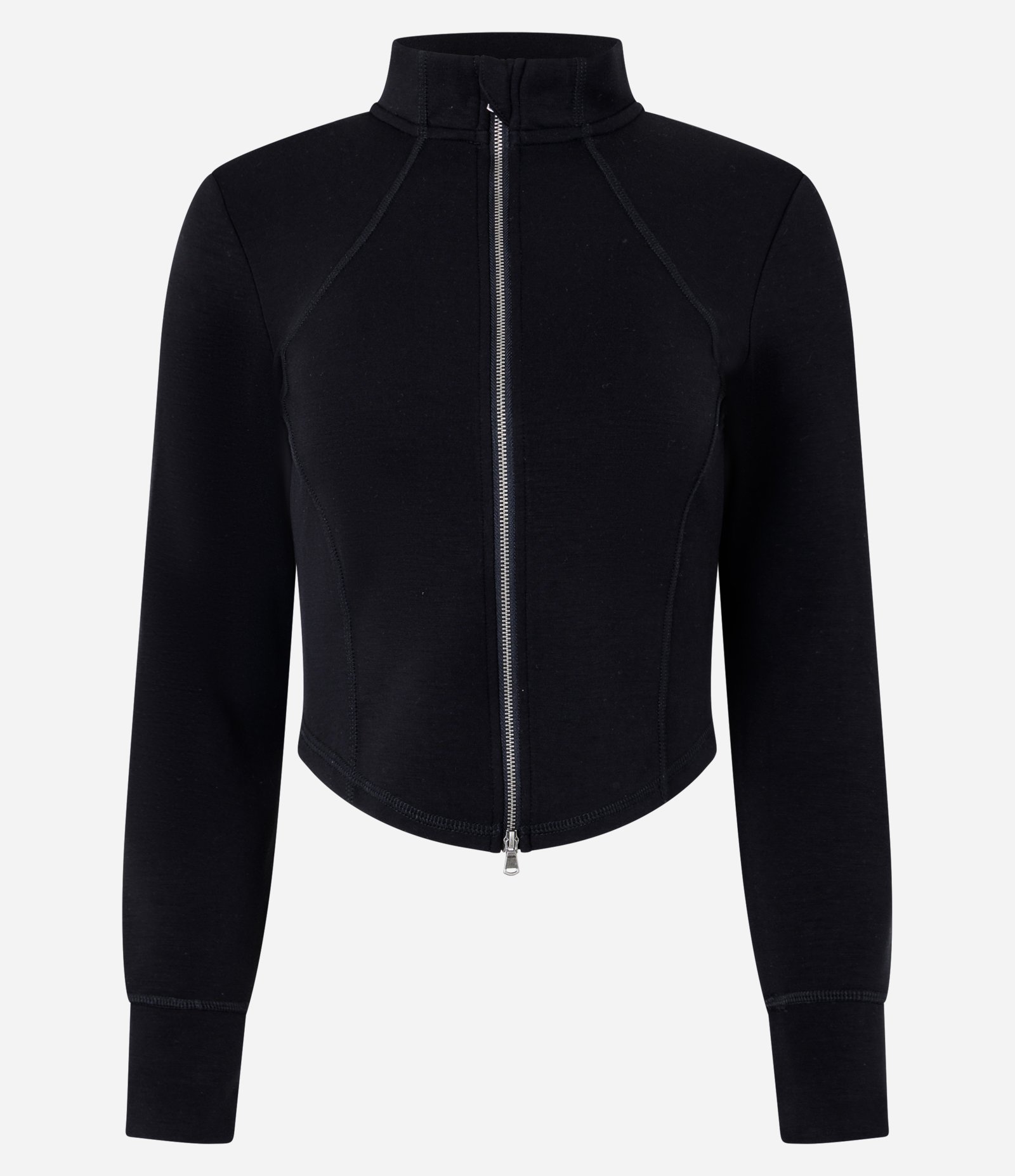 Casaco em Modal com Recortes e Fechamento por Zíper Preto 5