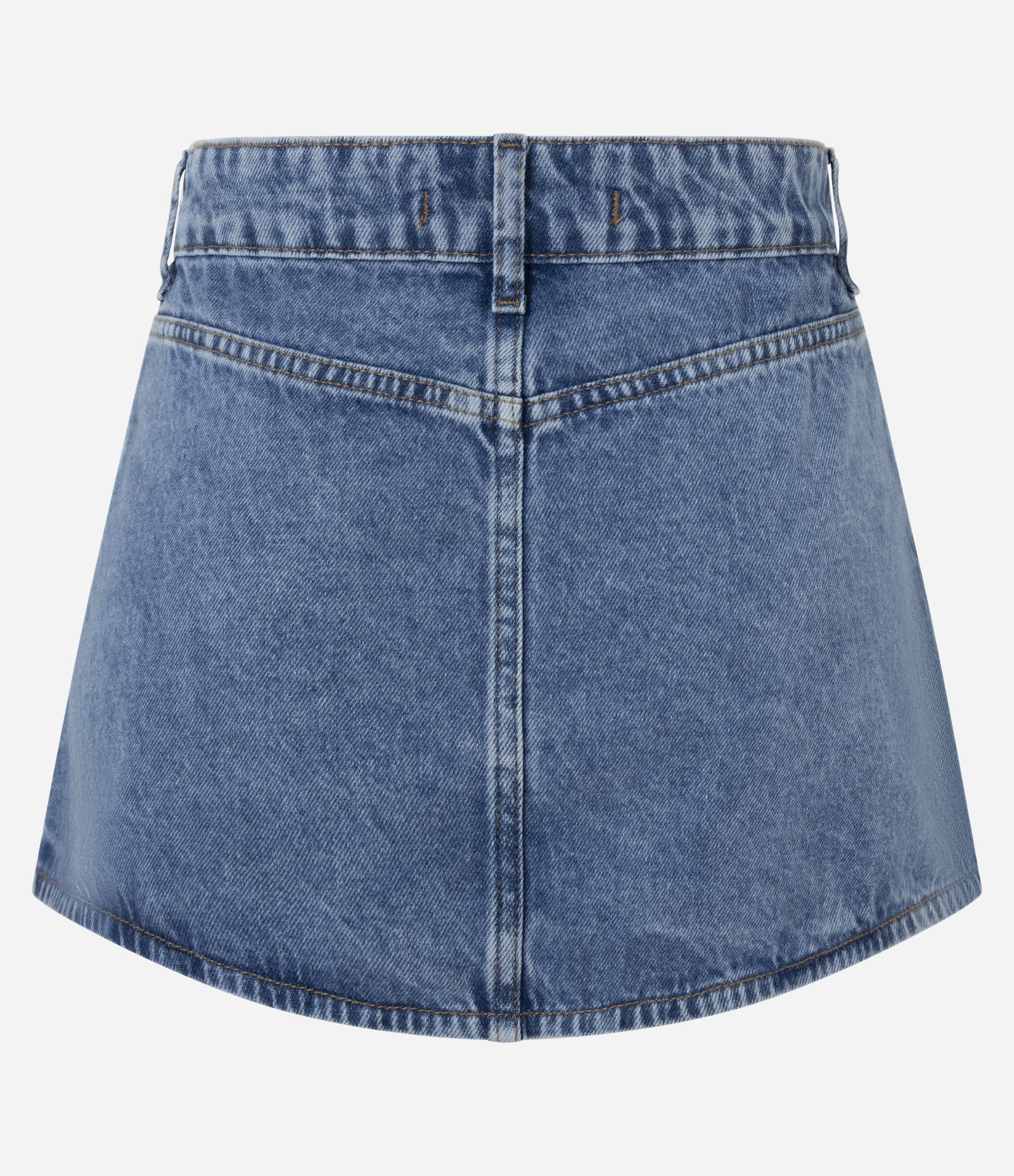 Mini Saia em Jeans com Cós Deslocado Azul 6