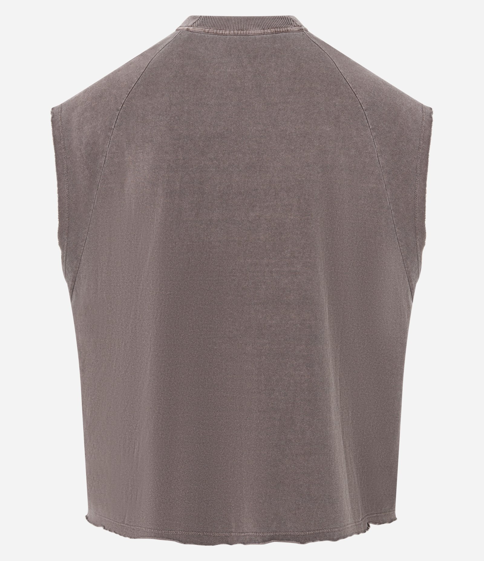 Regata Boxy em Algodão com Estampa Lettering e Efeito Estonado Marrom 6