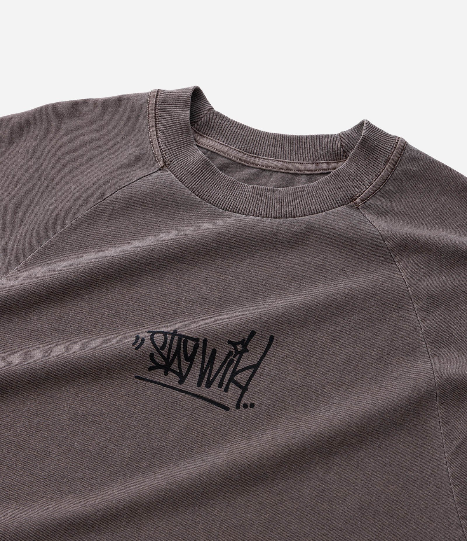 Regata Boxy em Algodão com Estampa Lettering e Efeito Estonado Marrom 7