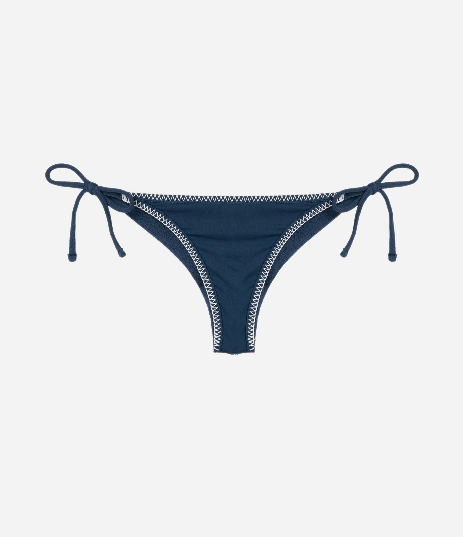 Biquíni Calcinha Empina Bumbum em Microfibra Texturizado com Pesponto Contrastante Azul 4