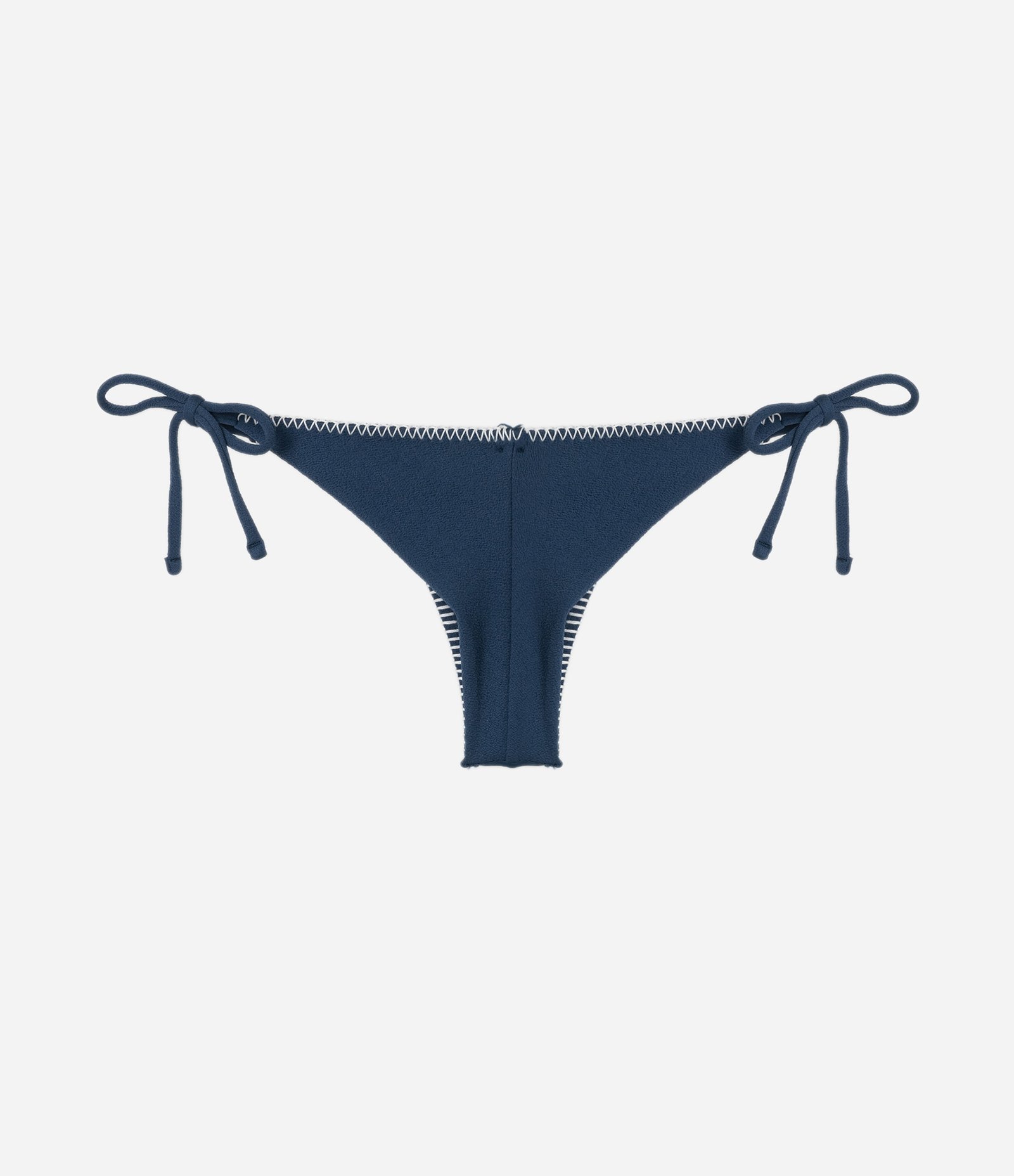 Biquíni Calcinha Empina Bumbum em Microfibra Texturizado com Pesponto Contrastante Azul 5