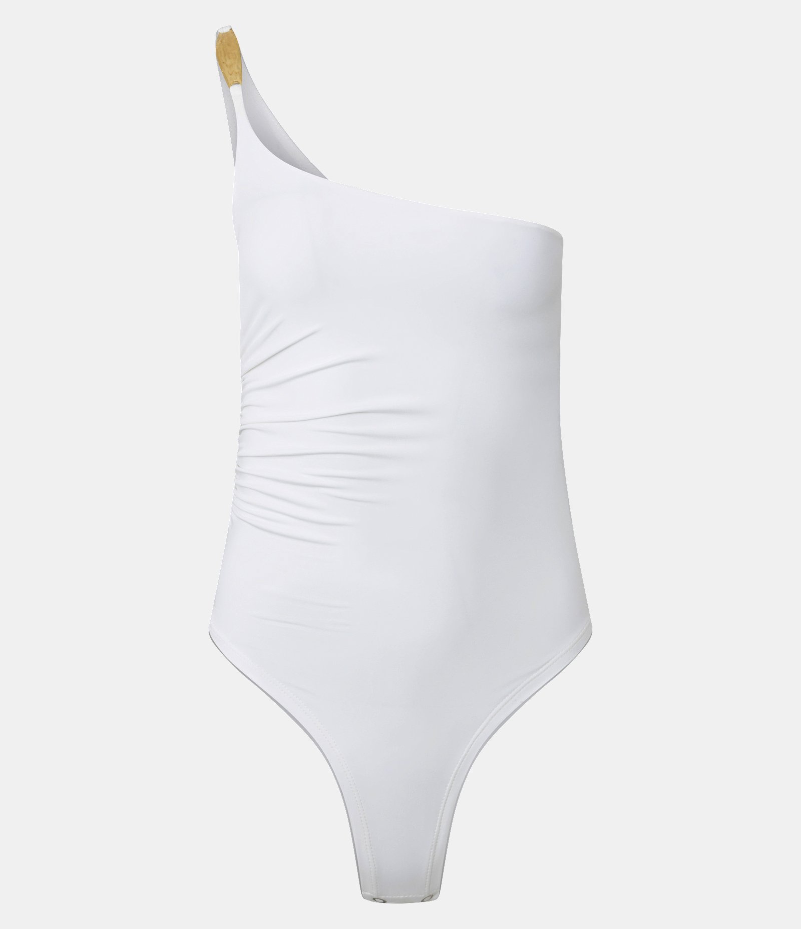 Body Ombro Único em Jersey com Aviamento na Alça Branco 5