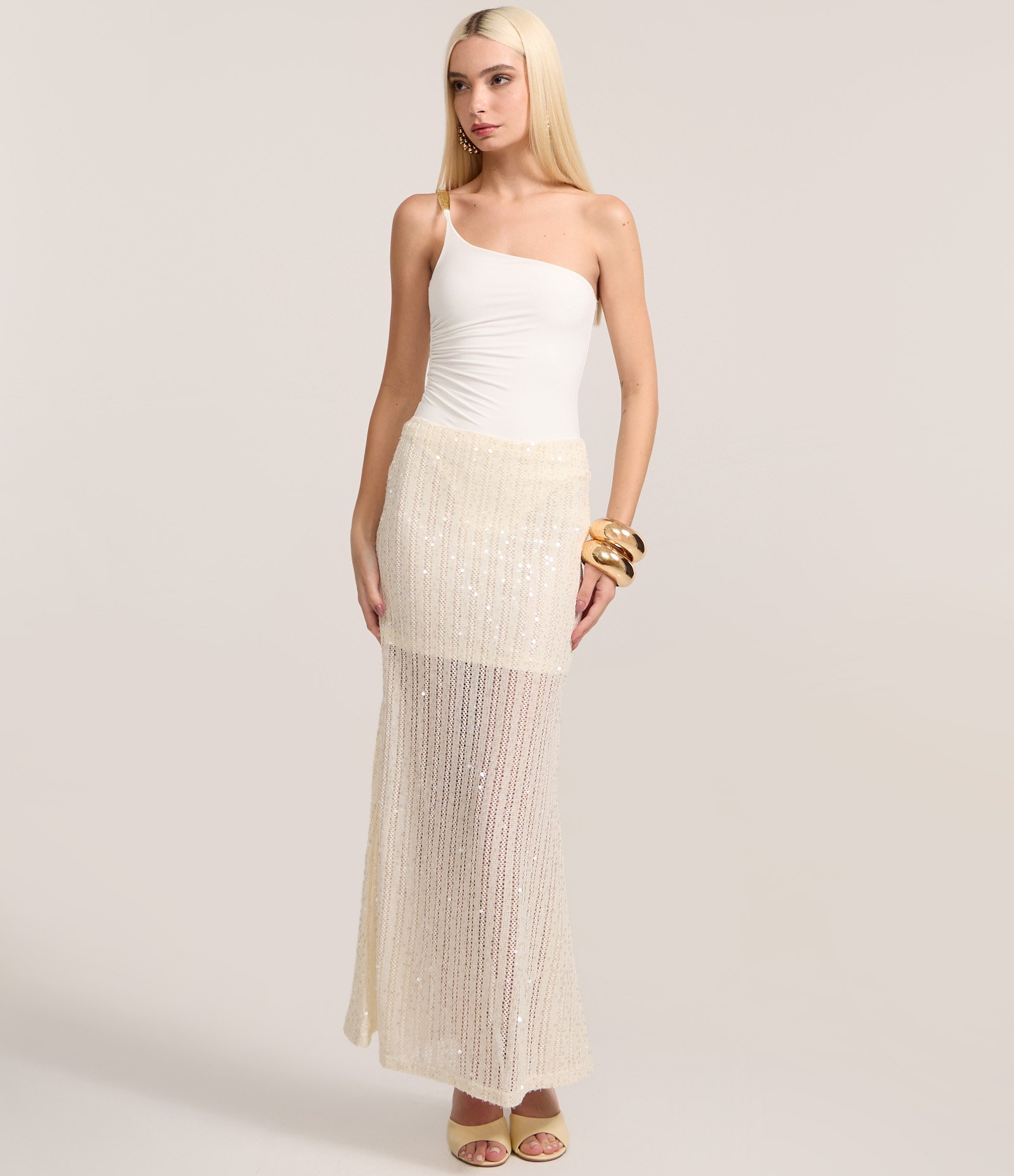 Body Ombro Único em Jersey com Aviamento na Alça Branco 2