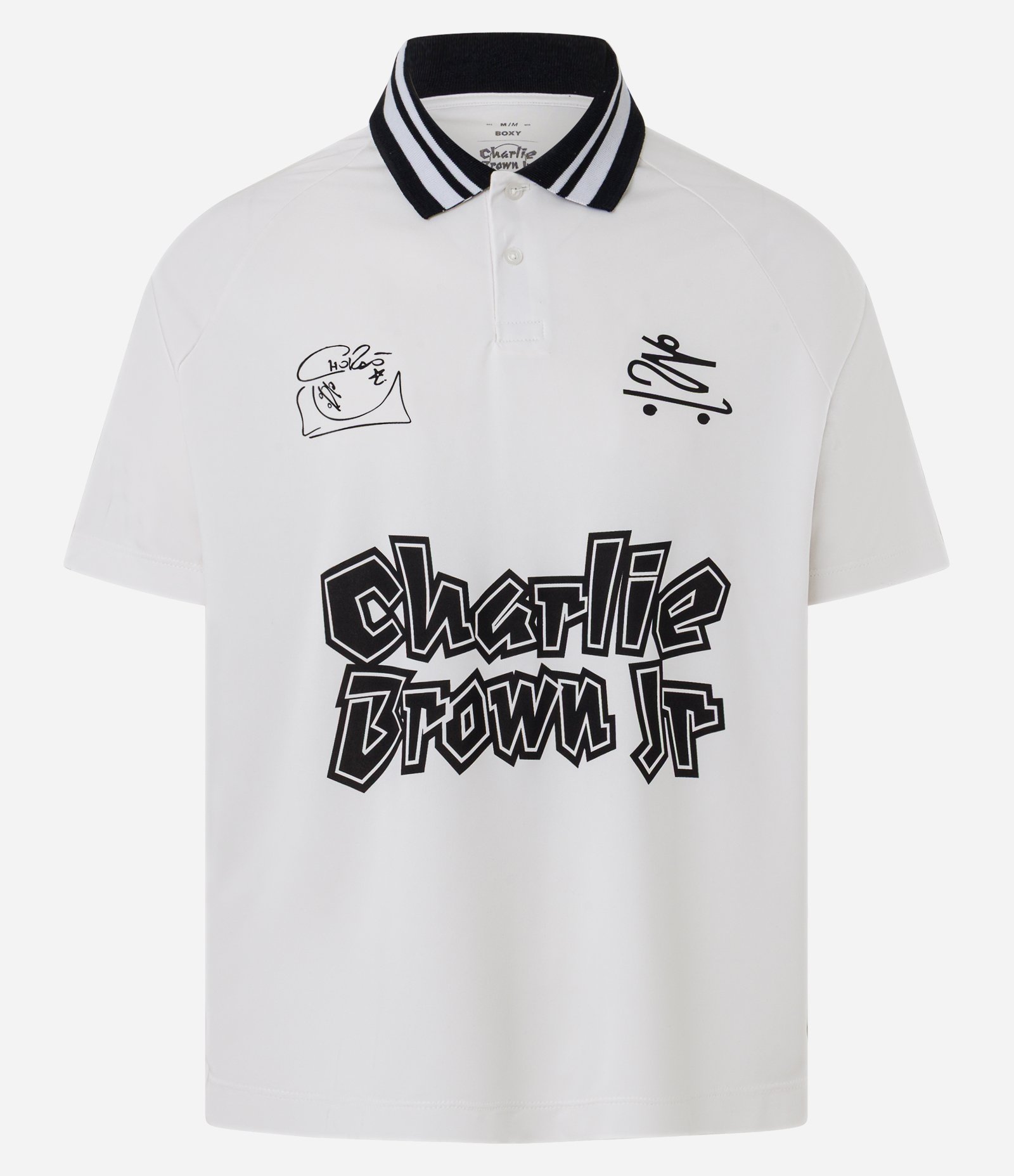 Camisa Polo Boxy com Estampa do Chalie Brown Jr Branco 8