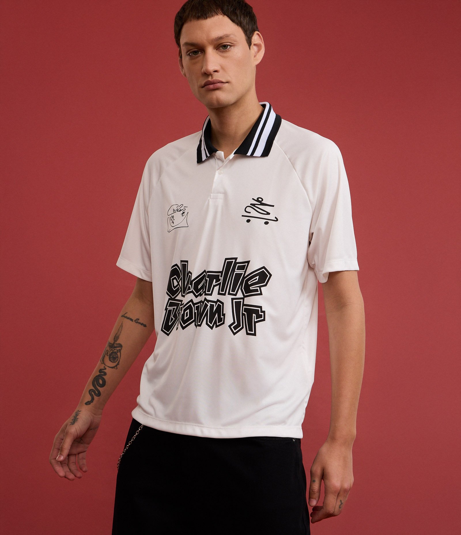 Camisa Polo Boxy com Estampa do Chalie Brown Jr Branco 1