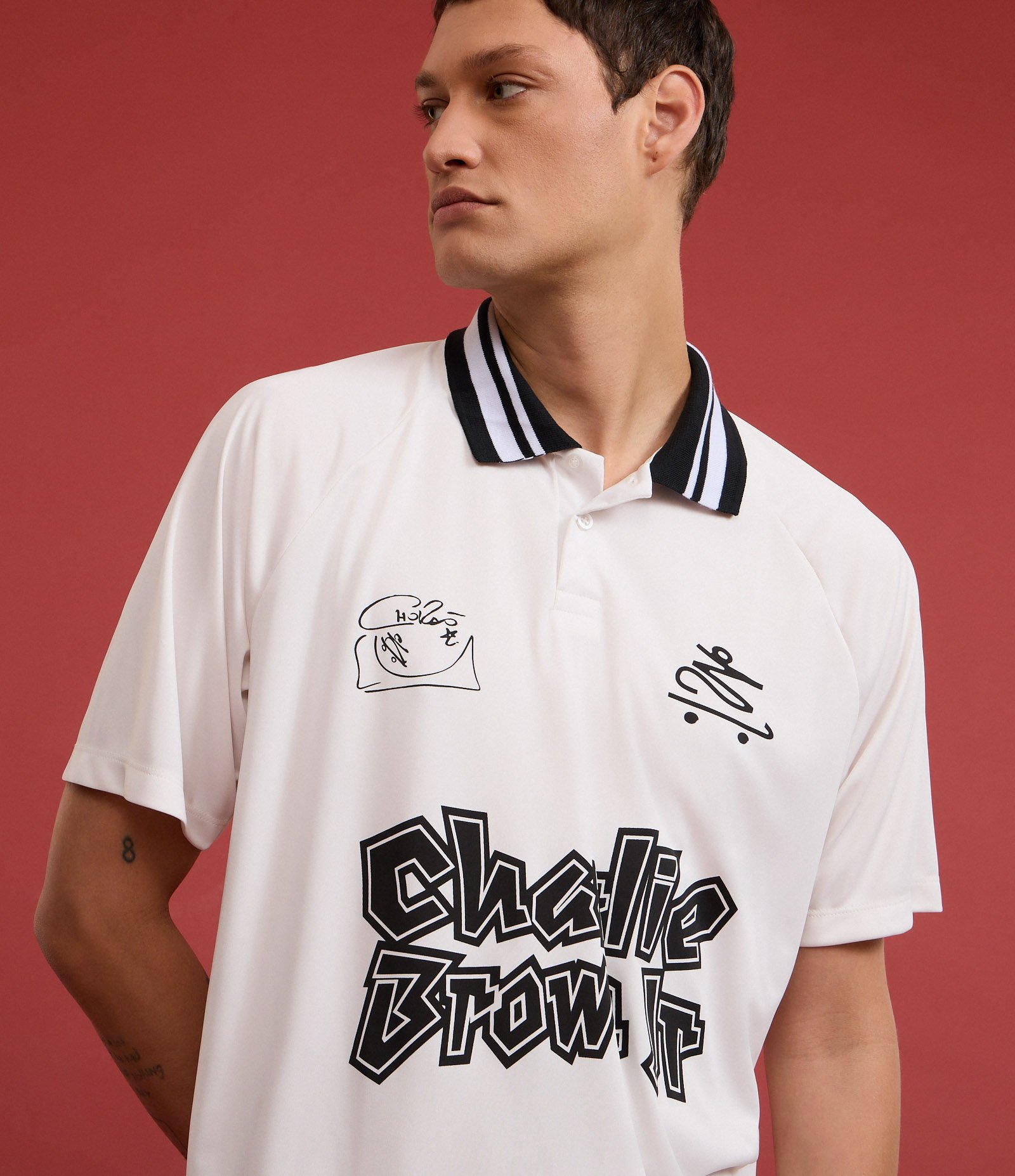 Camisa Polo Boxy com Estampa do Chalie Brown Jr Branco 5
