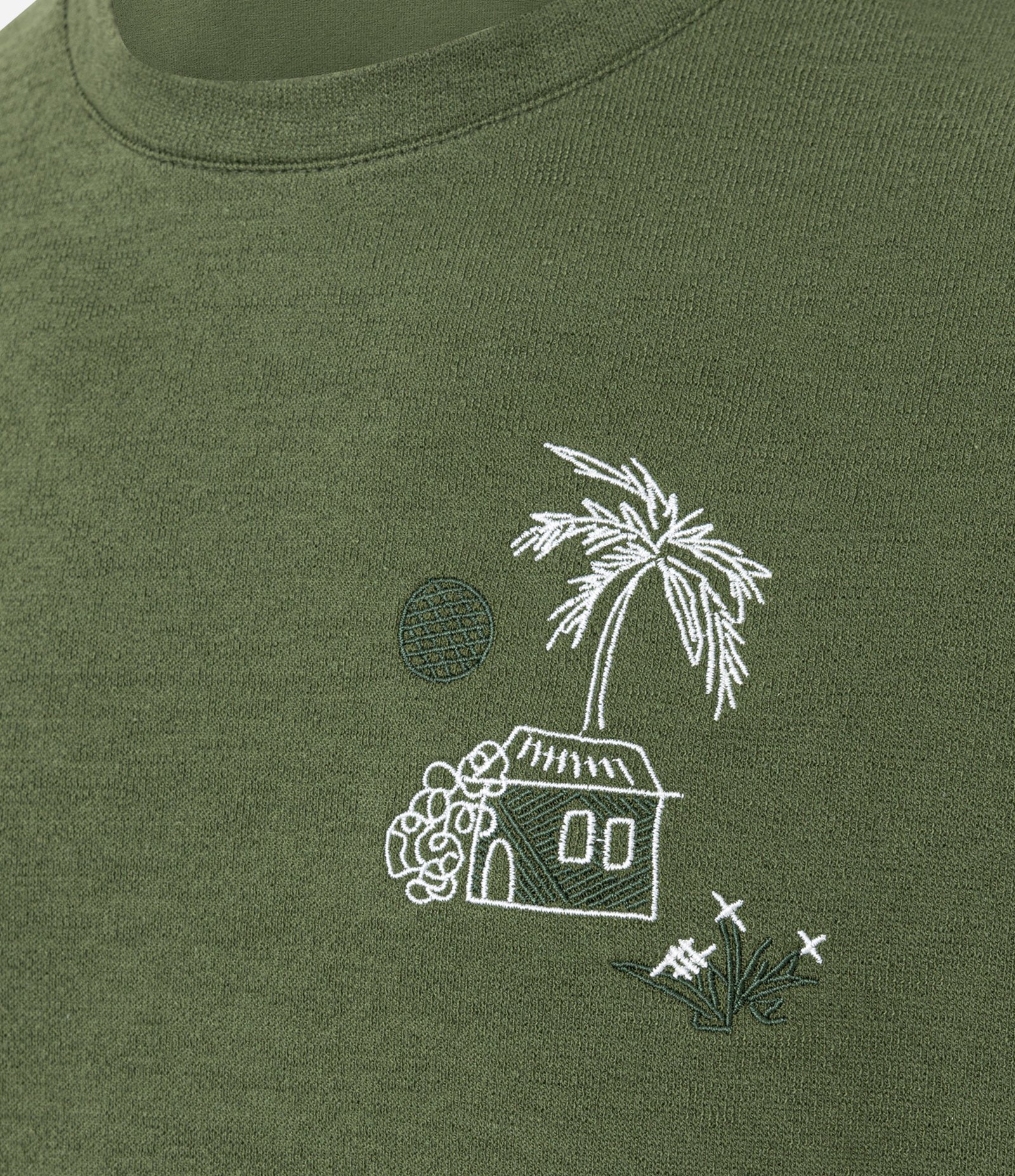 Camiseta Regular em algodão Texturizado com Estampa Tropical Verde 9